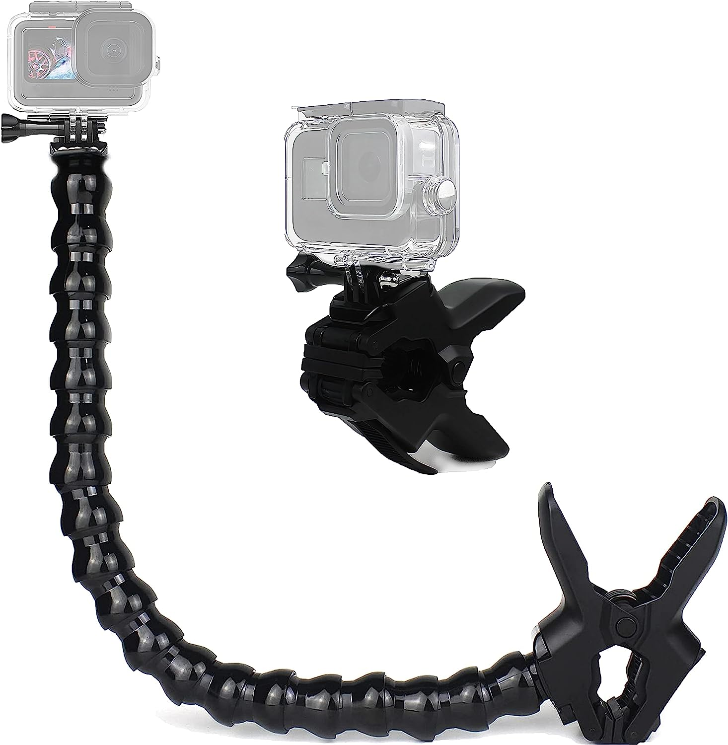 Fitstill Jaws Flex Clamp Mount with Adjustable Gooseneck 19-Section Compatible with Go Pro Hero 12, 11, 10, 9, 8, 7, 6, 5, 4, Session, 3+, 3, 2, 1, Max, Fusion, DJI Osmo Action image number 6