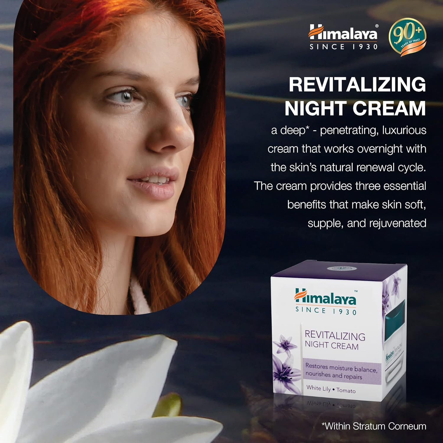 Himalaya Herbals Revitalizing Night Cream to Boosts Skin Oxygen, Removes Dullness, Dark Spots, Uneven Skin Tone, Replenishes Skin Moisture Overnight, Non-Oily Face Cream 50 G image number 2