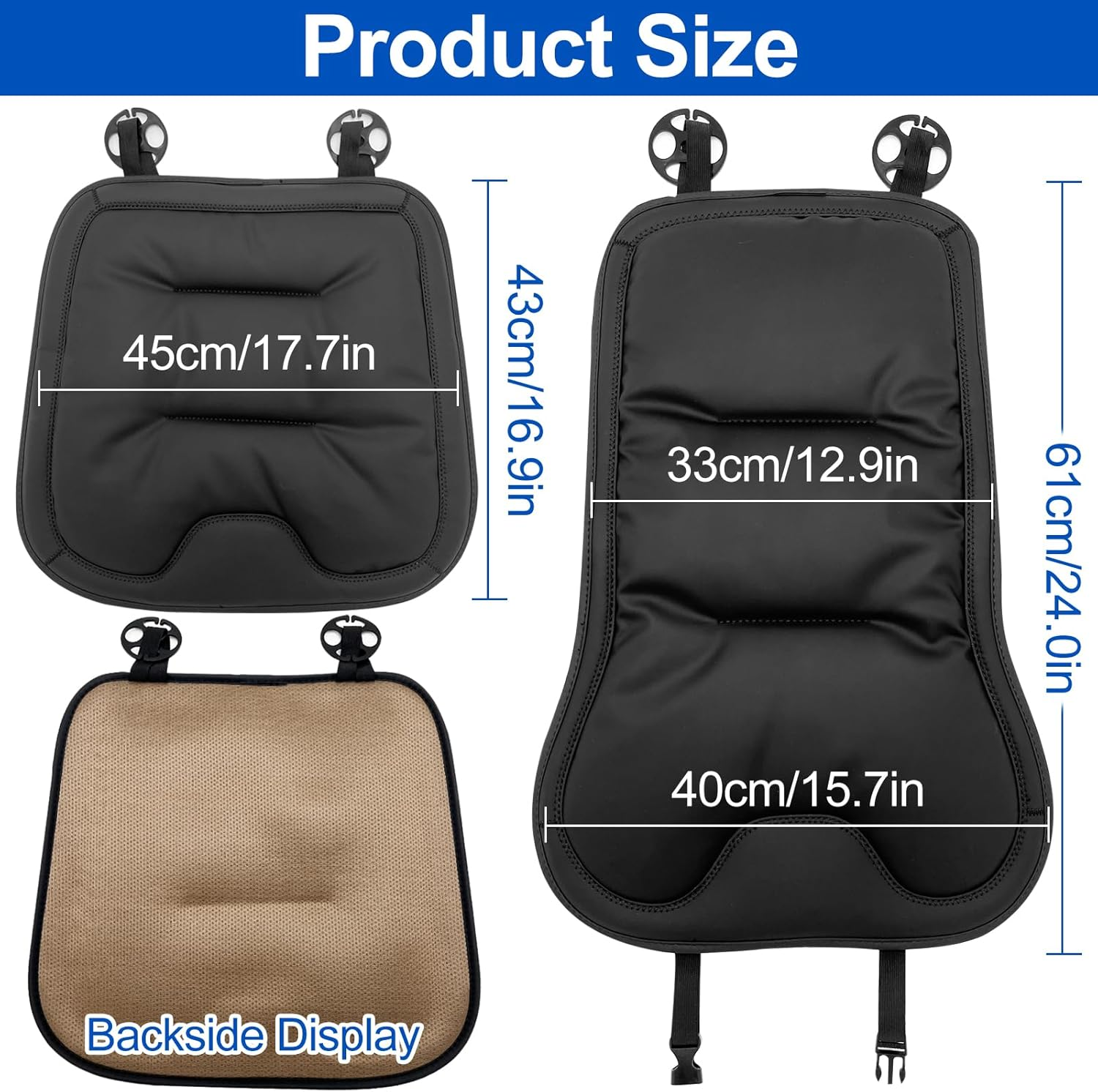 Car Seat Cushion, Leather Seat & Back Cushions, Universal Anti-Slip Wear-Proof Pressure Relief Comfort Velvet Liner Booster Seat Cushion Protector for Car, Office Chair (Flannel Seat & Back Cover) image number 4
