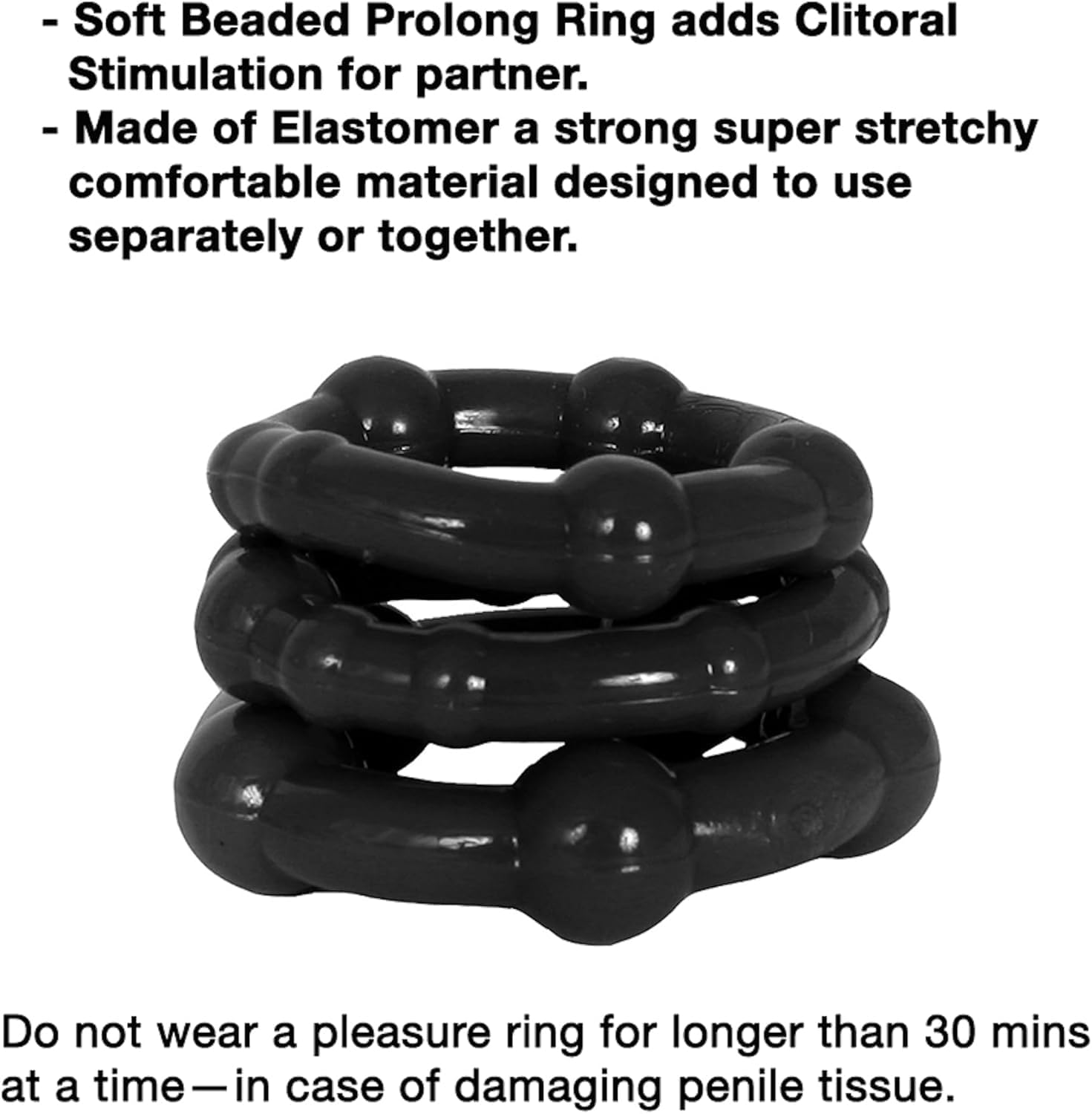 Silicone Soft Ring Set for Men with 3 Different Sizes, Beaded Cock Ring for Delayed Ejaculation, Penis Enhancement Erection Aid Sex Toy (Mix) image number 1
