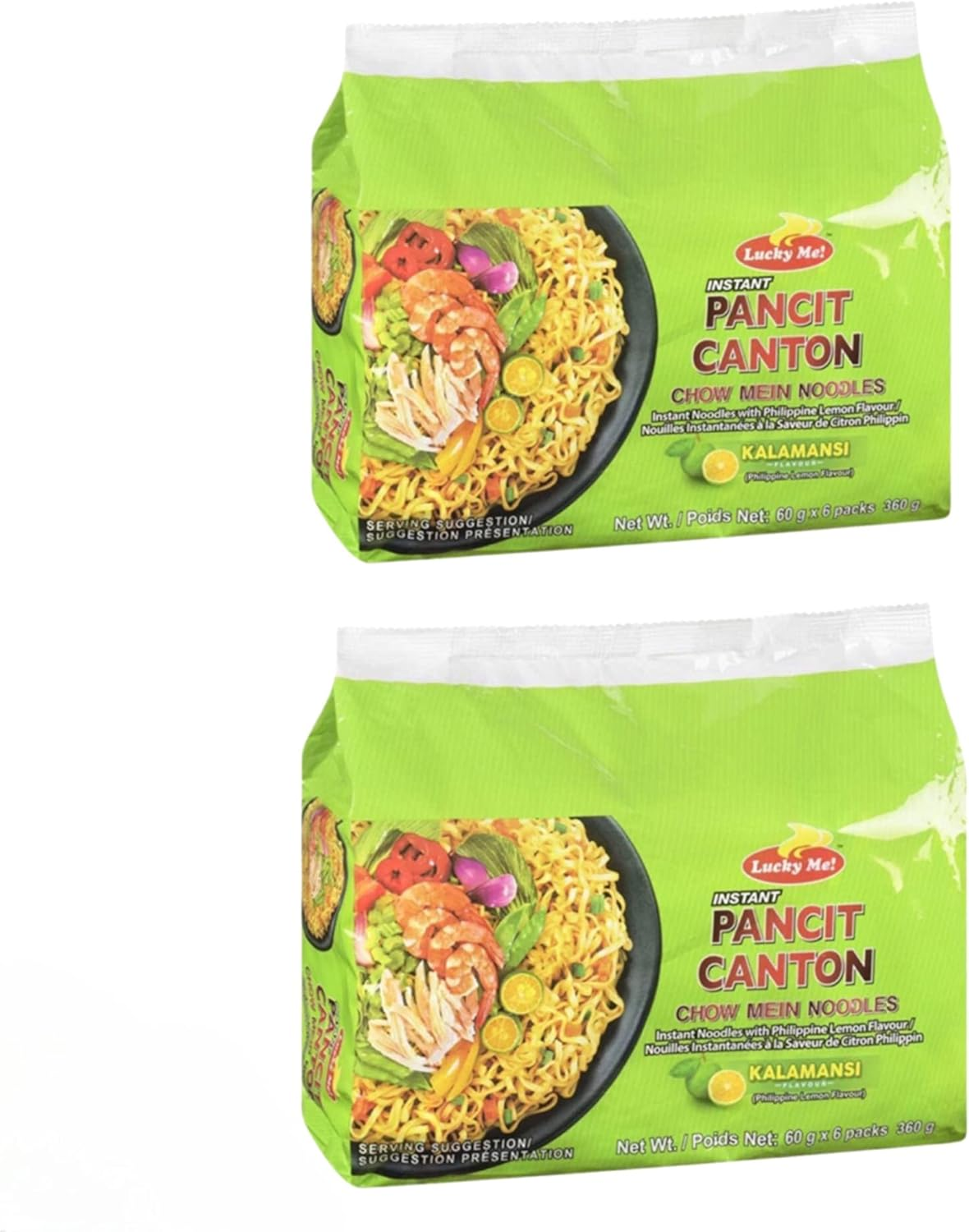 Lucky Me! Pancit Canton Instant Noodles Chow Mein 12X60G (Kalamansi Flavor) image number 1