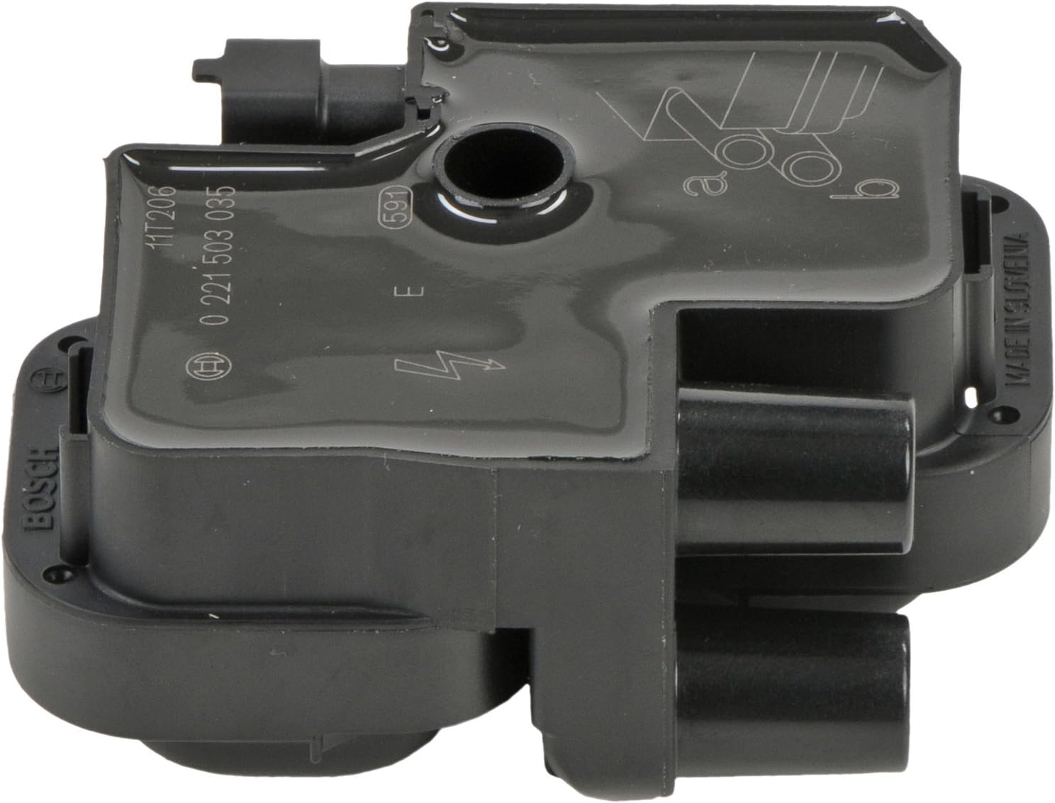 Bosch 0221503035 Original Equipment Ignition Coil - Compatible with Select Mercedes B, C, CL, CLK, CLS, E, G, ML, R, S, SL, SLK, AMG (240, 280, 320, 350, 430, 450, 500) + More - Single image number 1