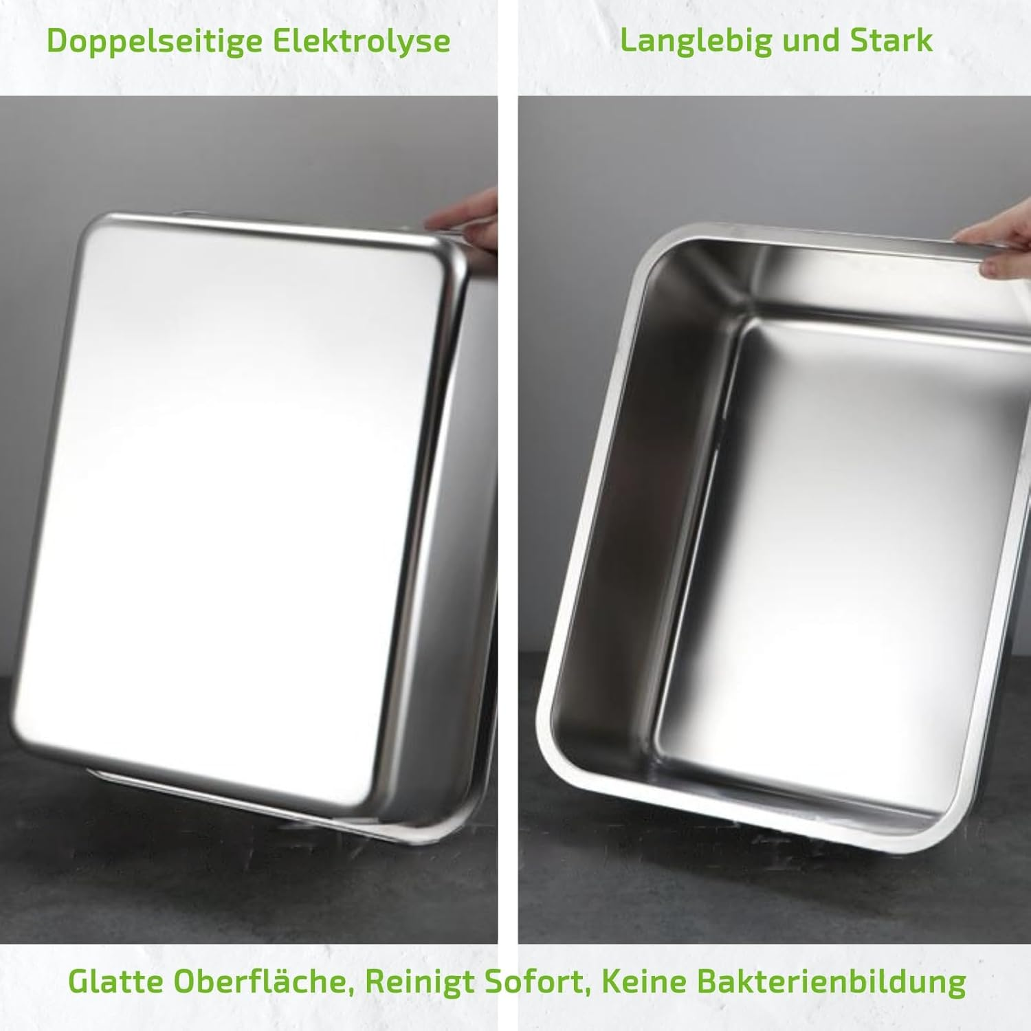 Cat Metal Kitten Litter Pan Kitten Potty Pan Rustproof Smooth Surface Top Open High Sides, 45X35X10Cm