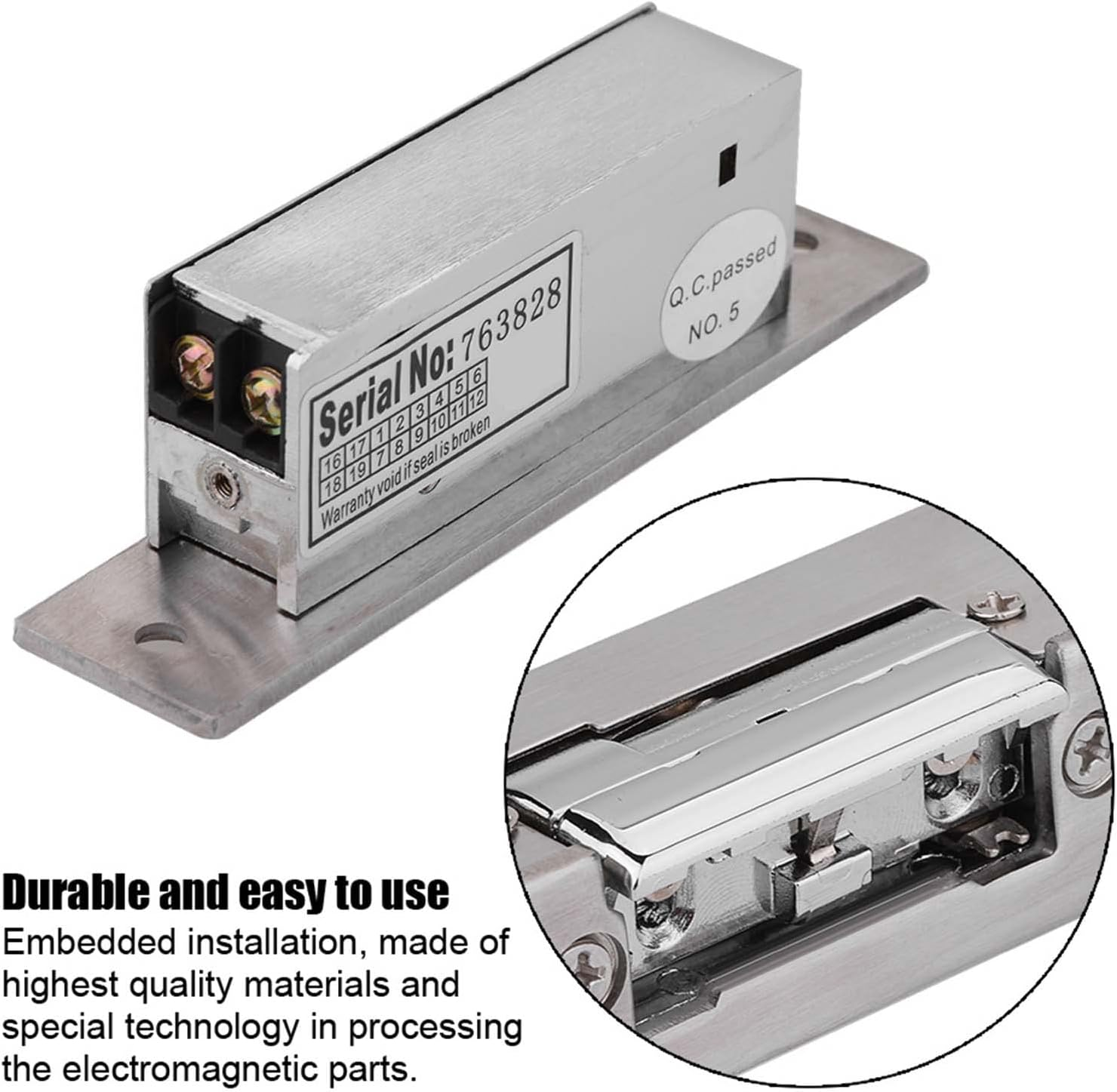 Electric Strike Door Lock, Adjustable Narrow Type Lock with Double Unlock Mode, Access Control, Embedded Installation, for Home Office Building image number 1