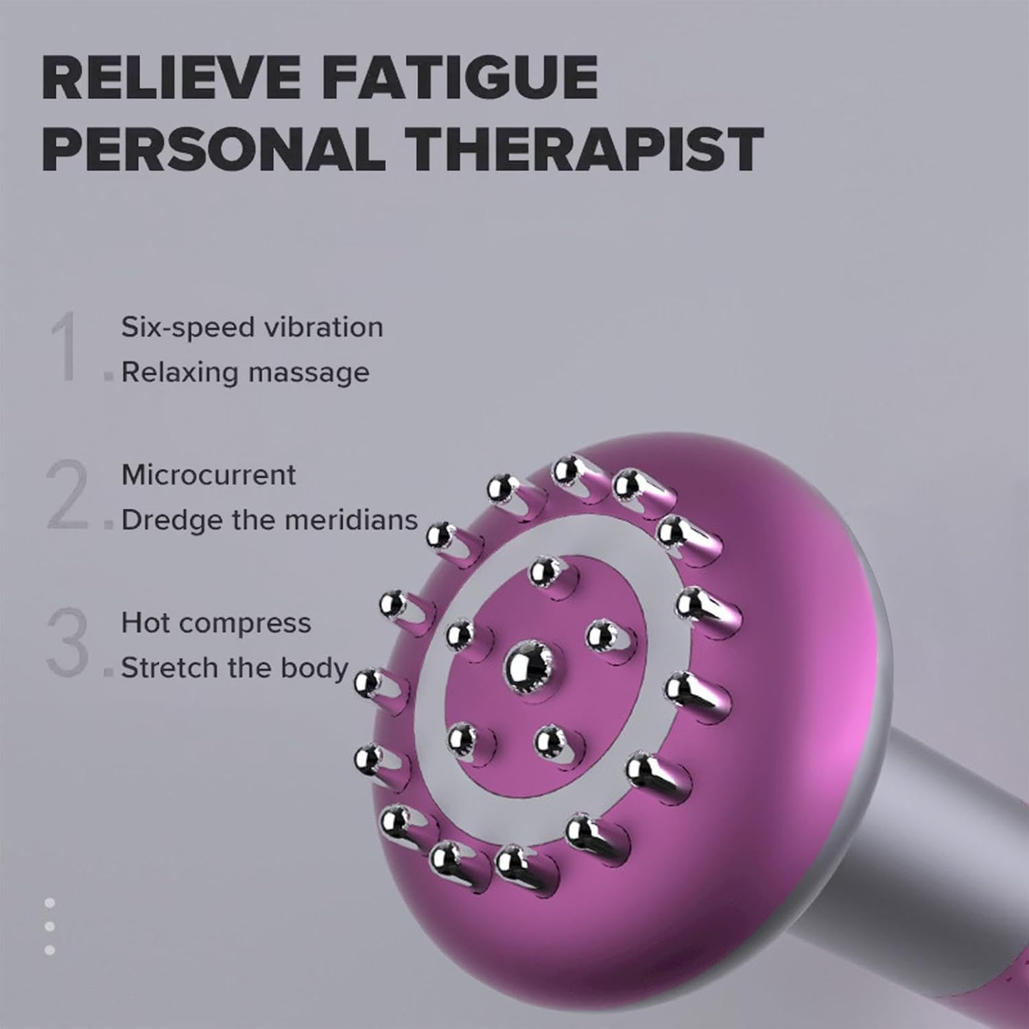 Meridian Massage Brush - Electric Scraping Meridian Brush 6 Speed Microcurrent Physiotherapy, Cellulite Massager, Lymphatic Drainage Machine with Microelectric Heating Function image number 1