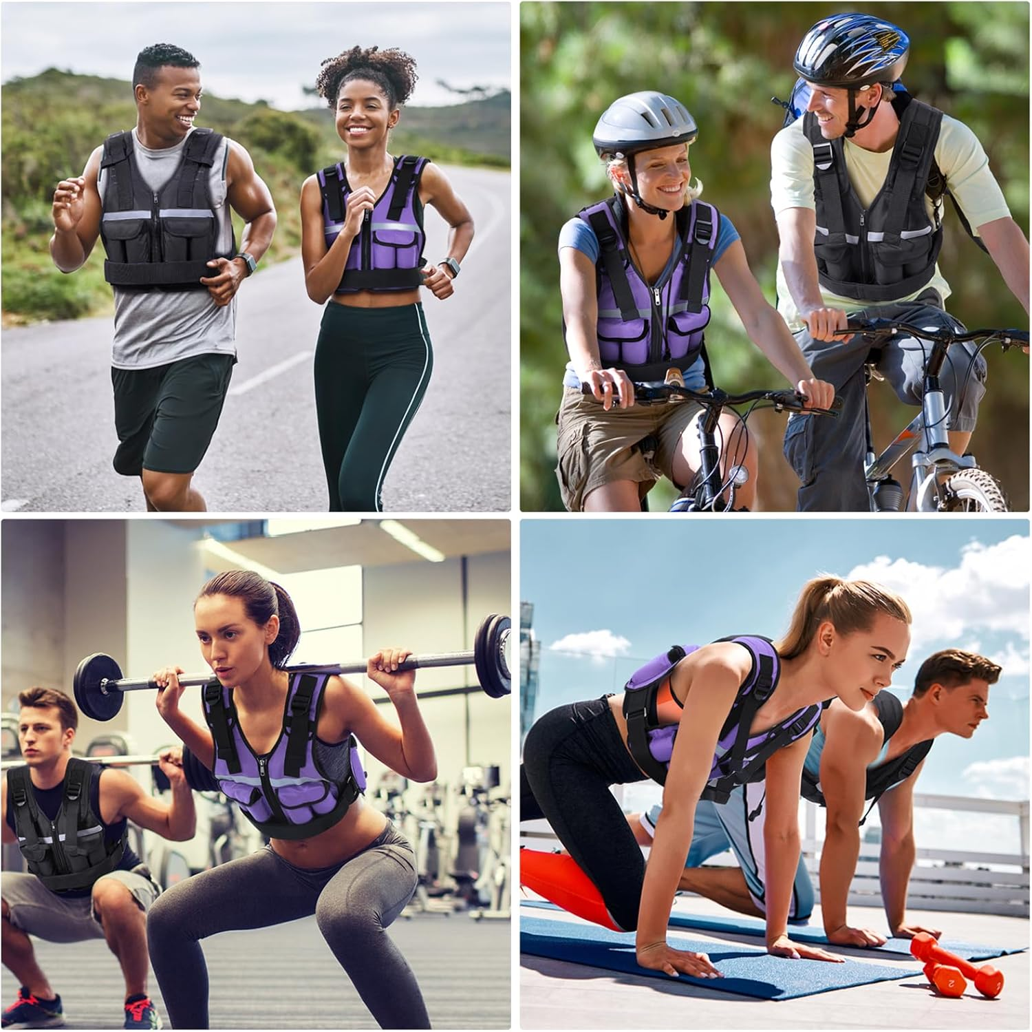 Adjustable Weighted Vest for Men Women: Sportneer 0.9-8 Kg / 0.9-19 Kg Weight Vest Breathable Fabric Fast Adjust Running Vests with Reflective Strip for Running Strength Training Workout Fitness Exercise