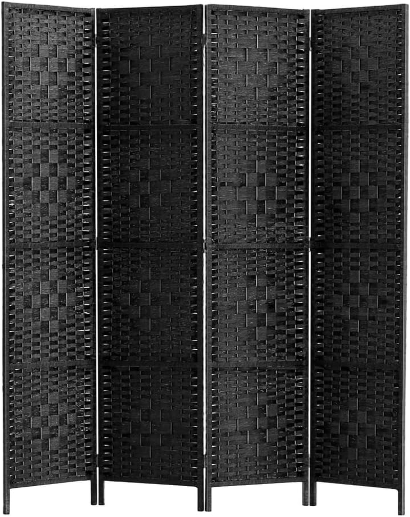 Artiss 4 Panel Room Divider, Folding Wooden Privacy Portable Screen Shelf Dividers Partition Wall Screens Home Pet Child Indoor Balcony Bedroom Furniture, Separator Water-Resistant White