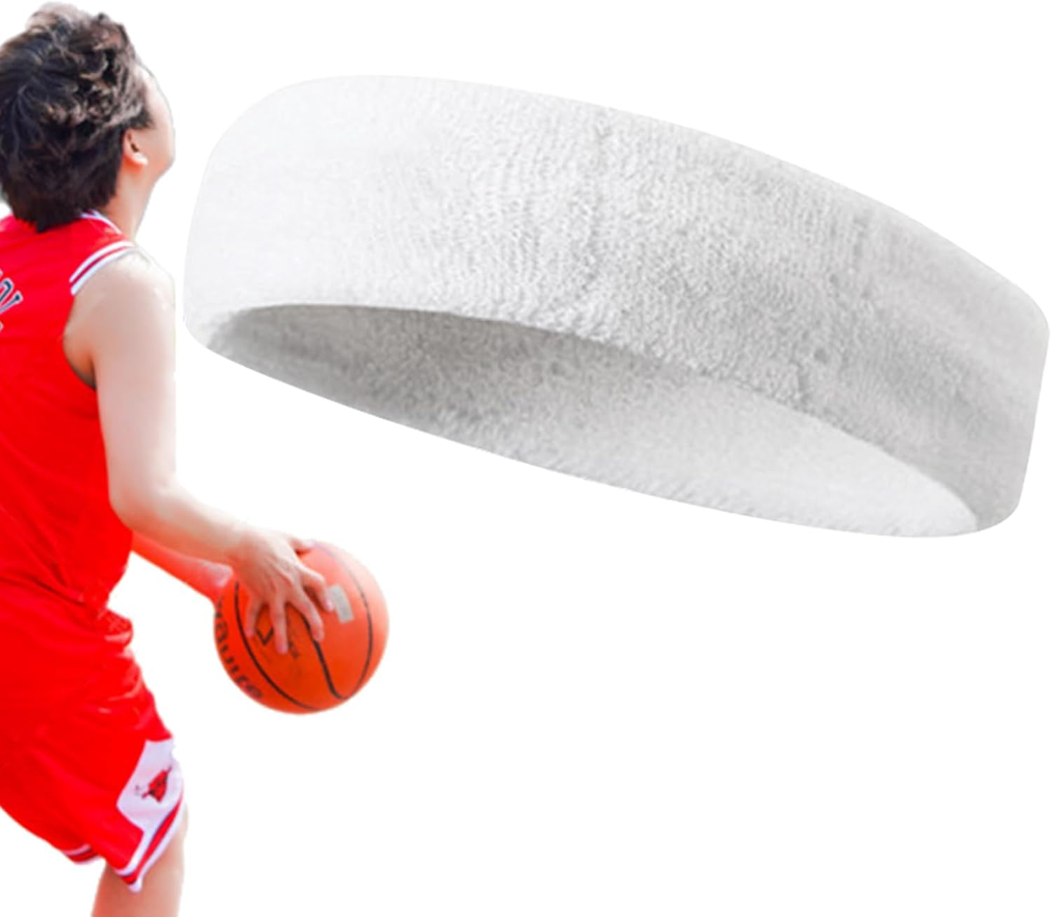 Sports Headband Women Men Sweatbands Head Forehead Terry Cloth Headband Sports Headbands Moisture Wicking Athletic Cotton Terry Sweatband Sweat-Absorbing Headband