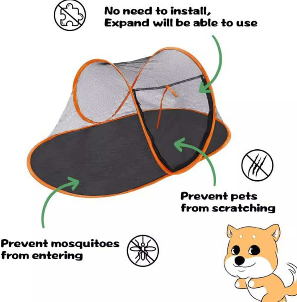 HPAMR Cat Tent Outdoor, Pet Enclosure Tent, Pop up Crate, Portable Cat Mesh Tents Pet Cage, Indoor Playpen Portable Exercise Tents, Pet Playpen, Foldable Kennel
