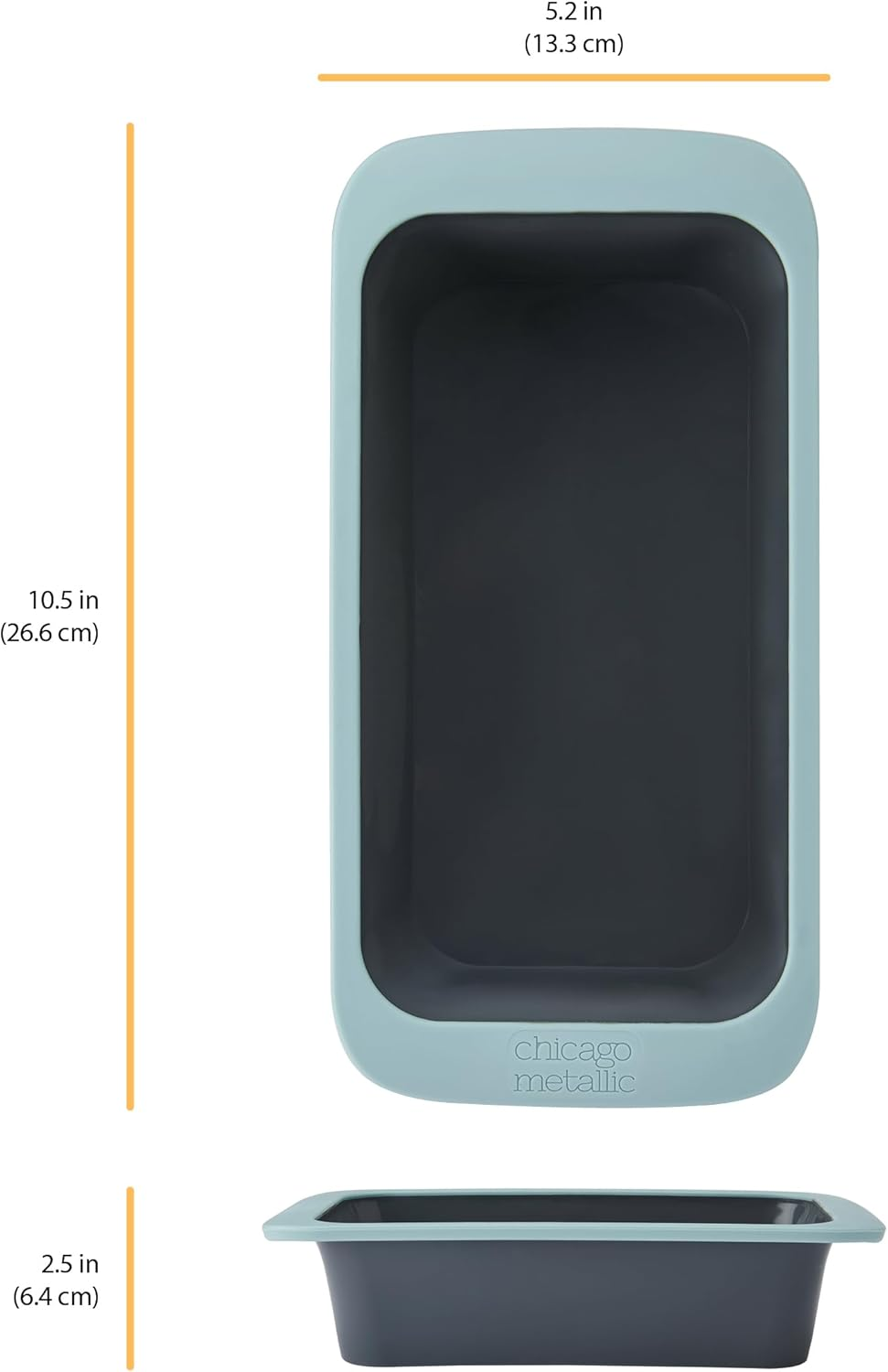 Chicago Metallic Silicone Loaf Pan, 5X9-Inch Nonstick Bakeware with Wire-Reinforced Rim, Bpa-Free Food-Grade Silicone, Oven Safe to 428&deg;F, Dishwasher Safe, Easy Bread Release image number 1