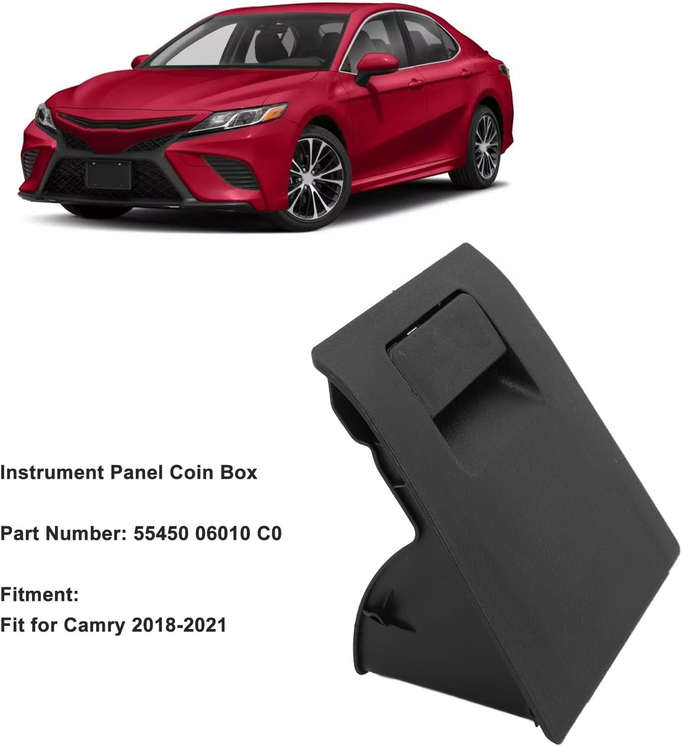 Coin Box Holder for Camry 2018‑2021, 55450 06010 C0 Plastic Instrument Panel Coin Box, Coin Storage Box Case image number 2