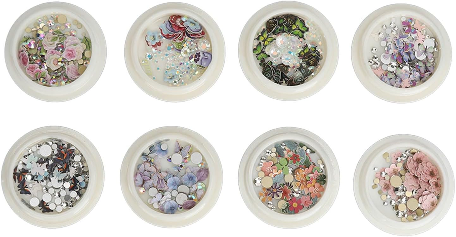 8Pcs Colorful Resin Nail Sequins Glitter Flakes DIY Design for Manicure Decorations image number 1