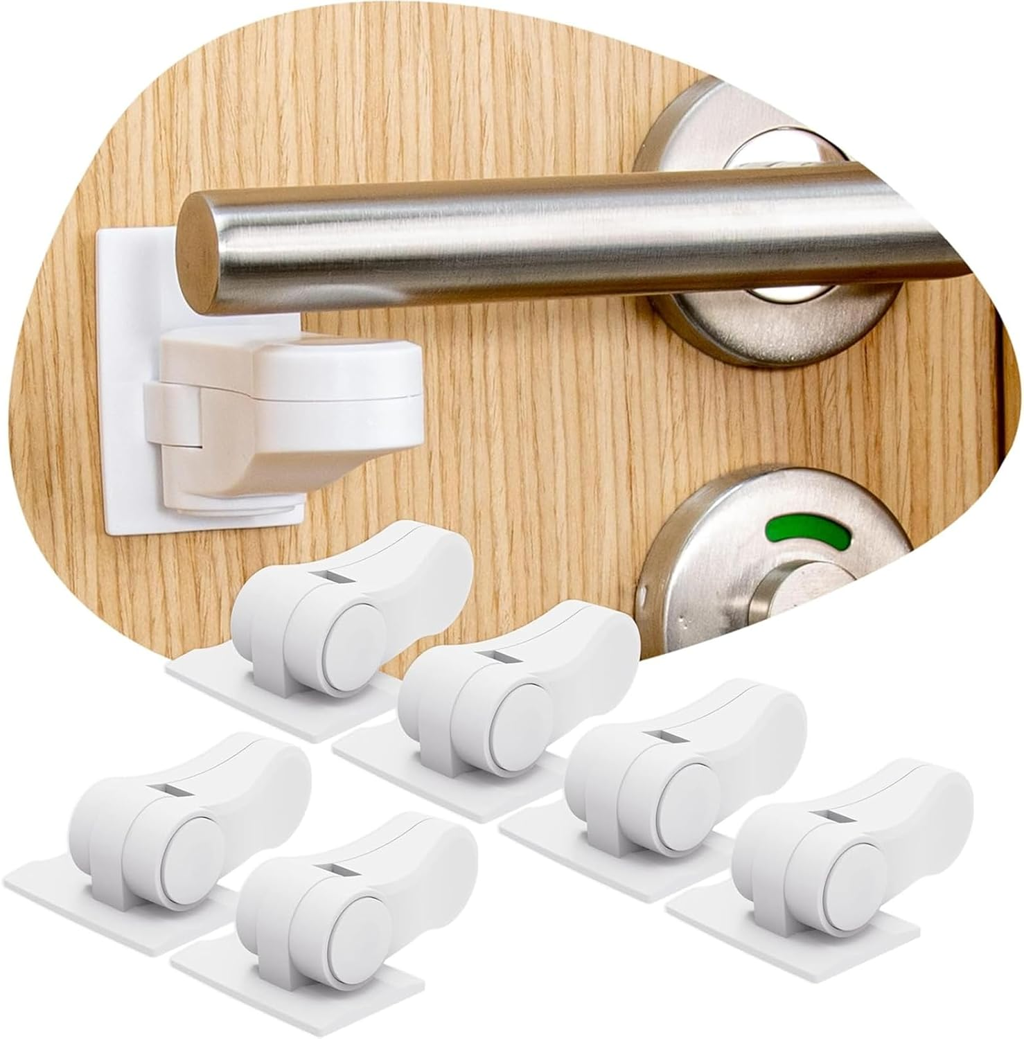 6-Pack Child Safety Door Lever Locks, Adjustable Baby Proofing Handle Locks for Doors, Baby Gate Alternative, Secure and Easy to Install Childproof Lever Lock, No Tools, Damage-Free image number 4