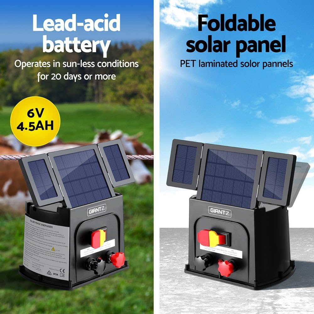 Giantz 5Km Electric Fence Energiser PET Solar Energizer Farm Animal 0.15J image number 5