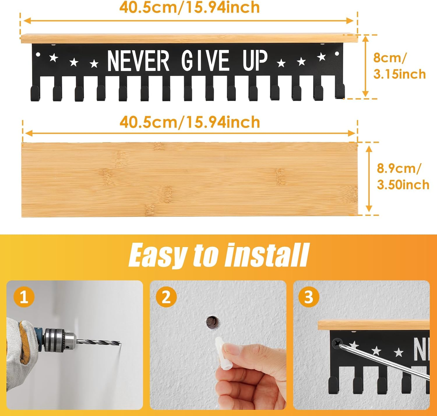 Medal Holder Display,Trophy Rack,Medal Display,Medal Rack,Trophy Display Shelf,Race Medal Display,Gymnastics Medal Holder for Gymnastics Volleyball Swim Race image number 6