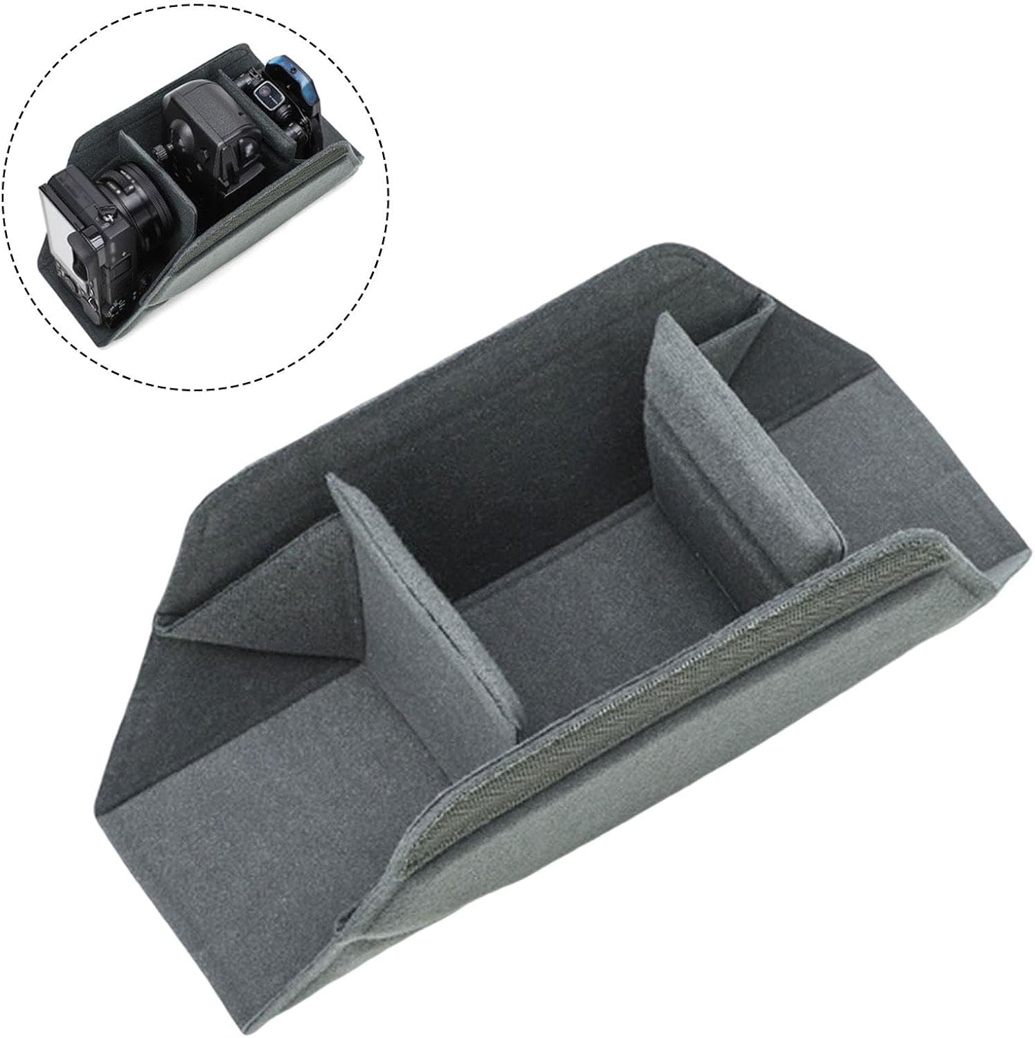Kibcslic Camera Lens Padded Bag Insert Camera Storage Cube Cameras Storage Equipment Protection Pouch DSLR Protective