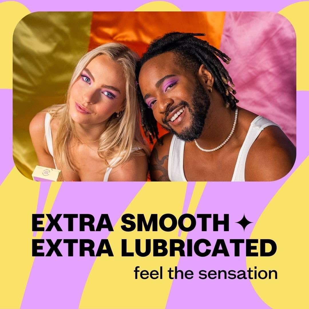 Moments inside & Out Lubricated Condoms | Regular Extra Lubricated | Vegan Certified, Dual Sensation Warming & Cooling Lube, Premium Latex, 53Mm Width, Pack of 1 (12 Counts)