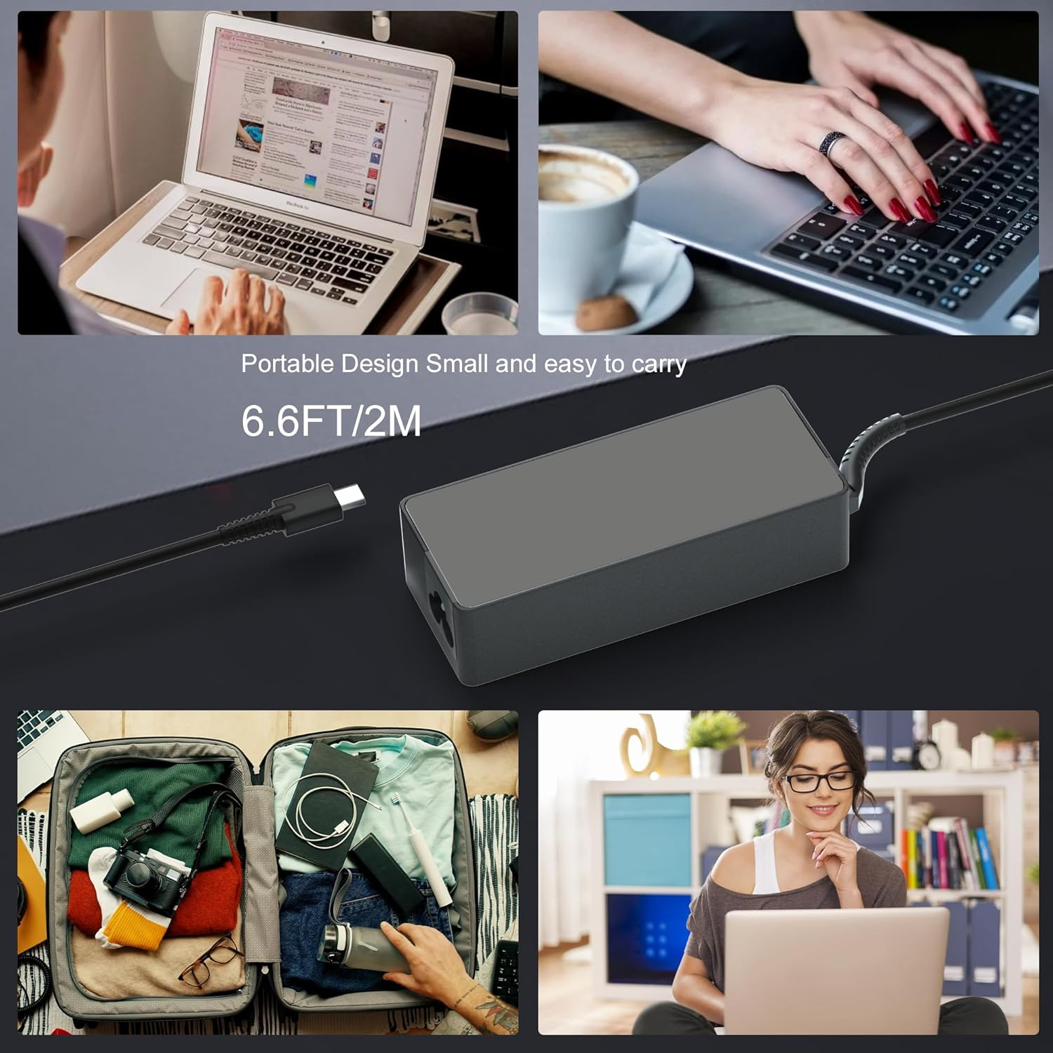 65W USB C Laptop Charger Fast Chromebook Charger Compatible with HP, Dell, Lenovo, Acer, Asus, Samsung, Google, USB Type-C Power Adapter image number 5