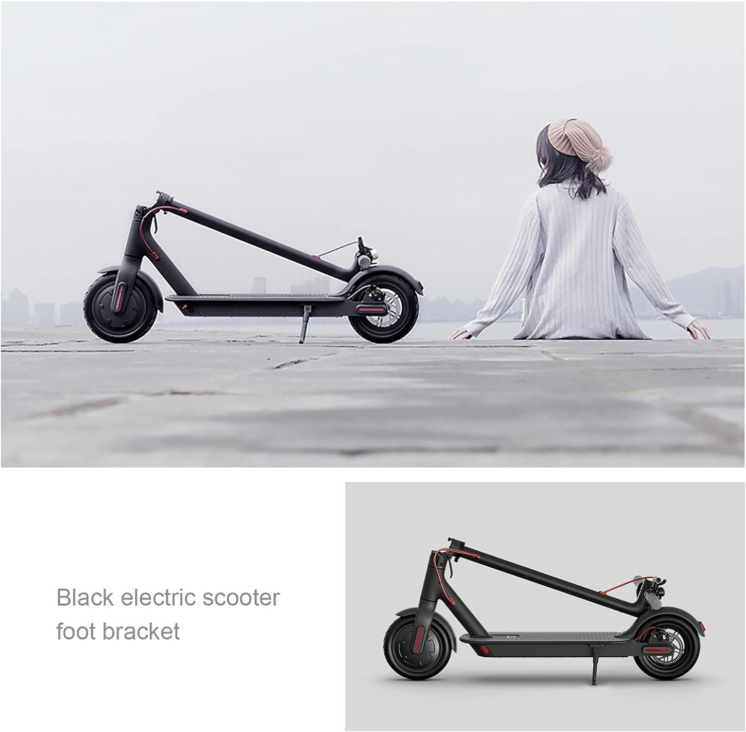 SING F LTD Kickstand Compatible with Xiaomi M365/Pro 1S Aluminum Alloy Parking Stand Anti-Rust Durable Foot Support Electric Scooter Replacement Part Accessories image number 5