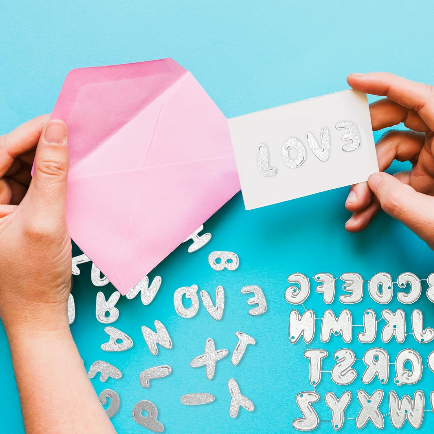 NILLOS Alphabet Cutting Dies, 26 PCS DIY Etched Craft Dies for Scrapbooking, Card Making (About 1.5 X 2 Cm/0.59 X 0.78 In) image number 2