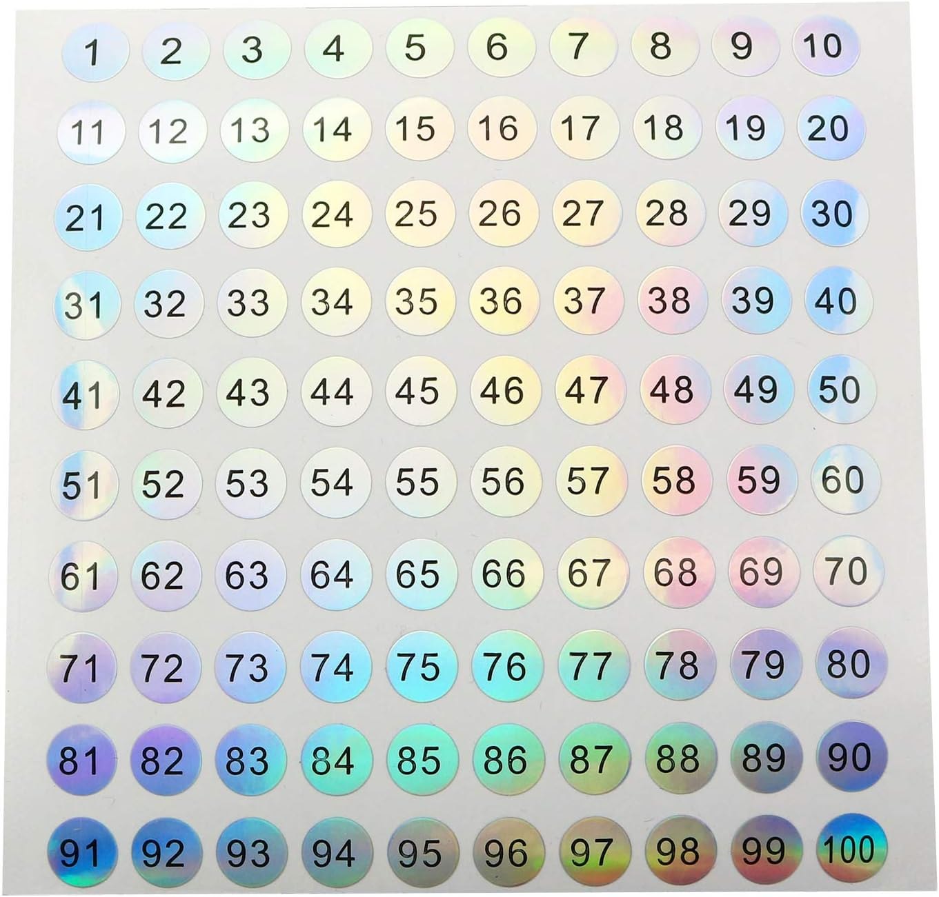 8 Sheets Consecutive Laser Number Stickers Small round Labels Self Adhesive Tags Stickers Home School Office Decoration (4 Sheets 1 to 100 + 4 Sheets 101 to 200)