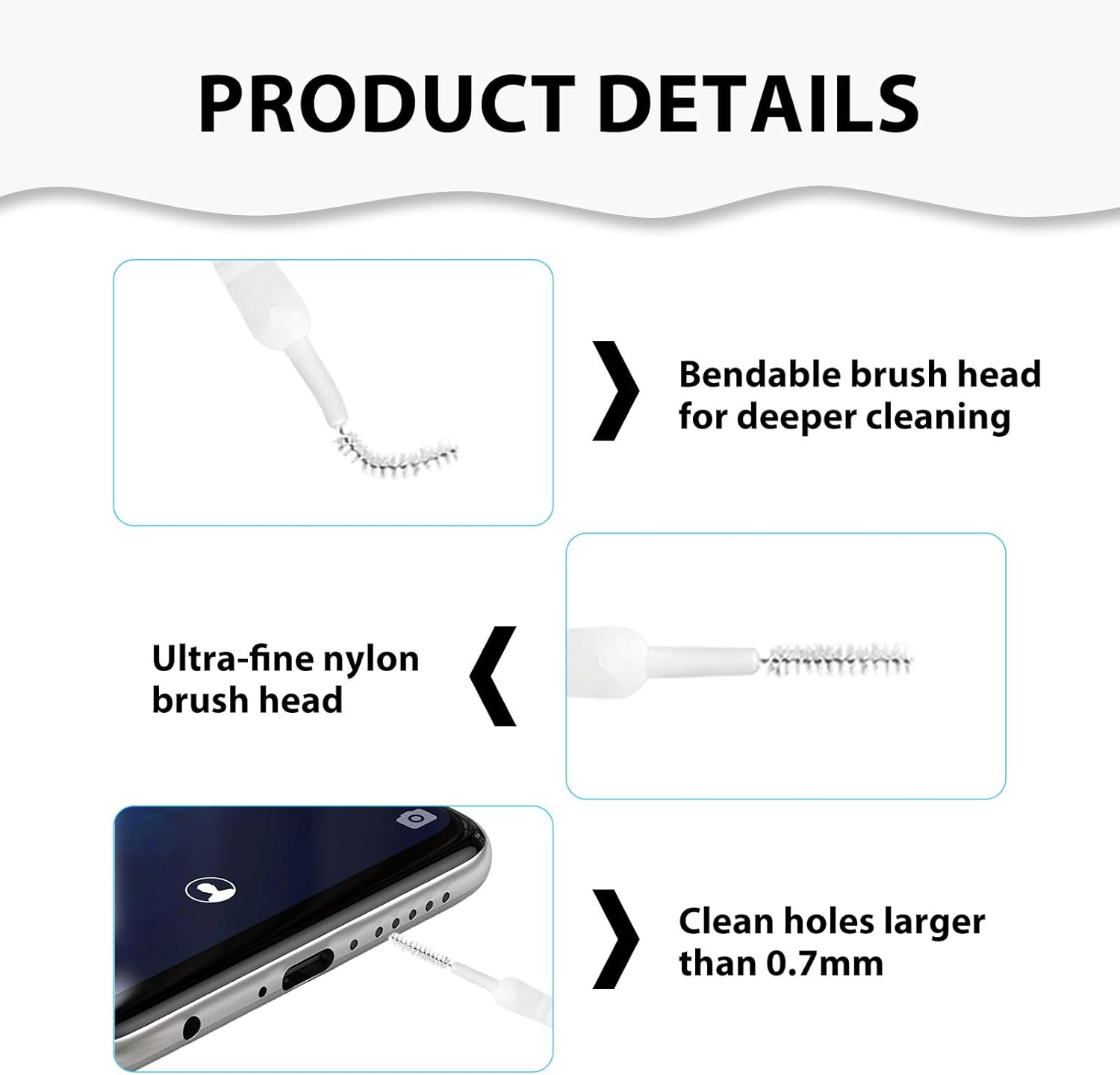 Coastalpure 40 Pack Phone Cleaning Kit | Mini Brushes & Tools for USB-C Port, Airpods, Keyboard, Shower Head, Camera, Computer, Jewelry & Electronics Dust Removal