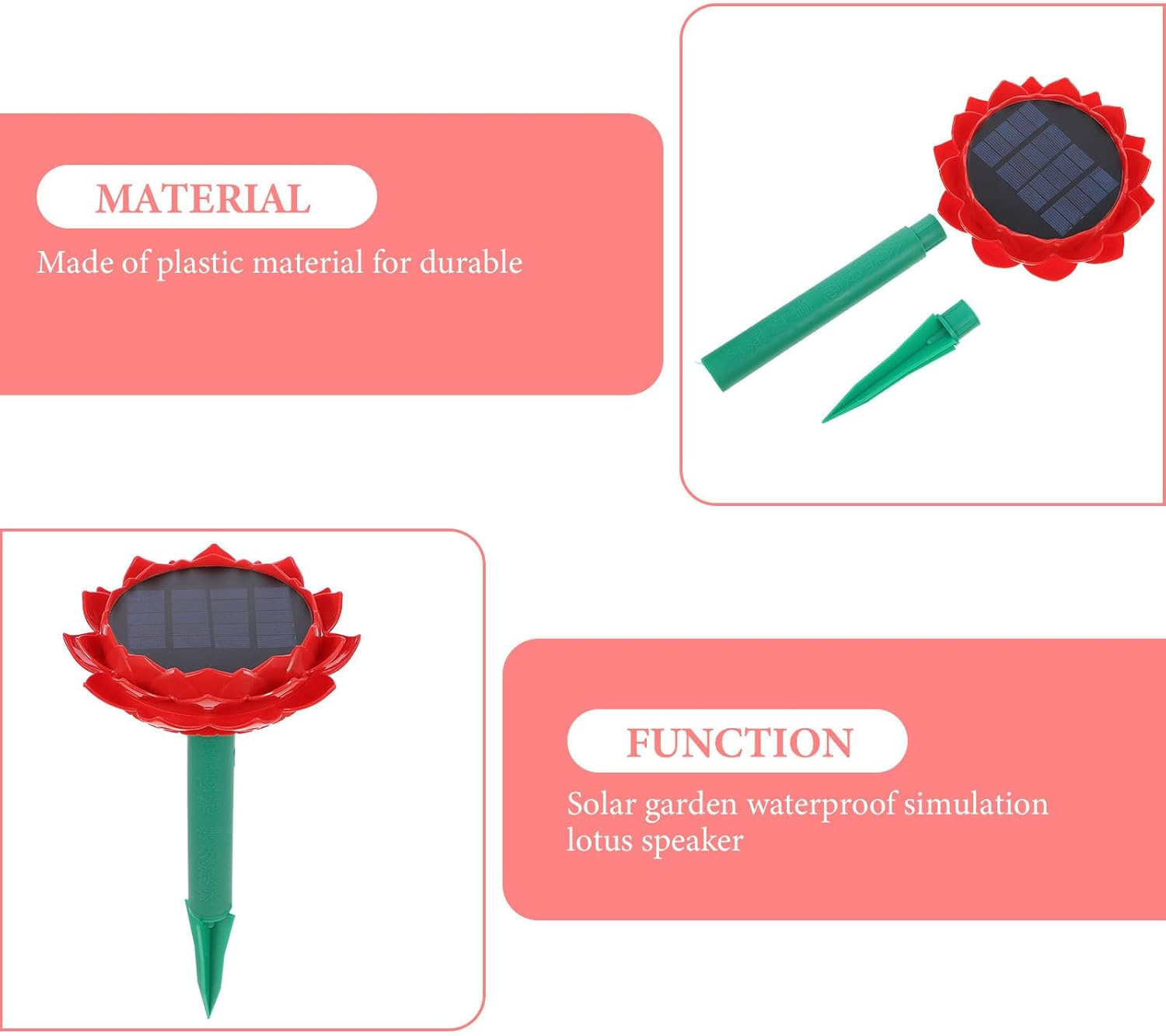 Ipetboom Solar-Powered Waterproof Lotus Outdoor Speaker Wireless Portable Music Player for Garden Courtyard Dc5.0V Power image number 5