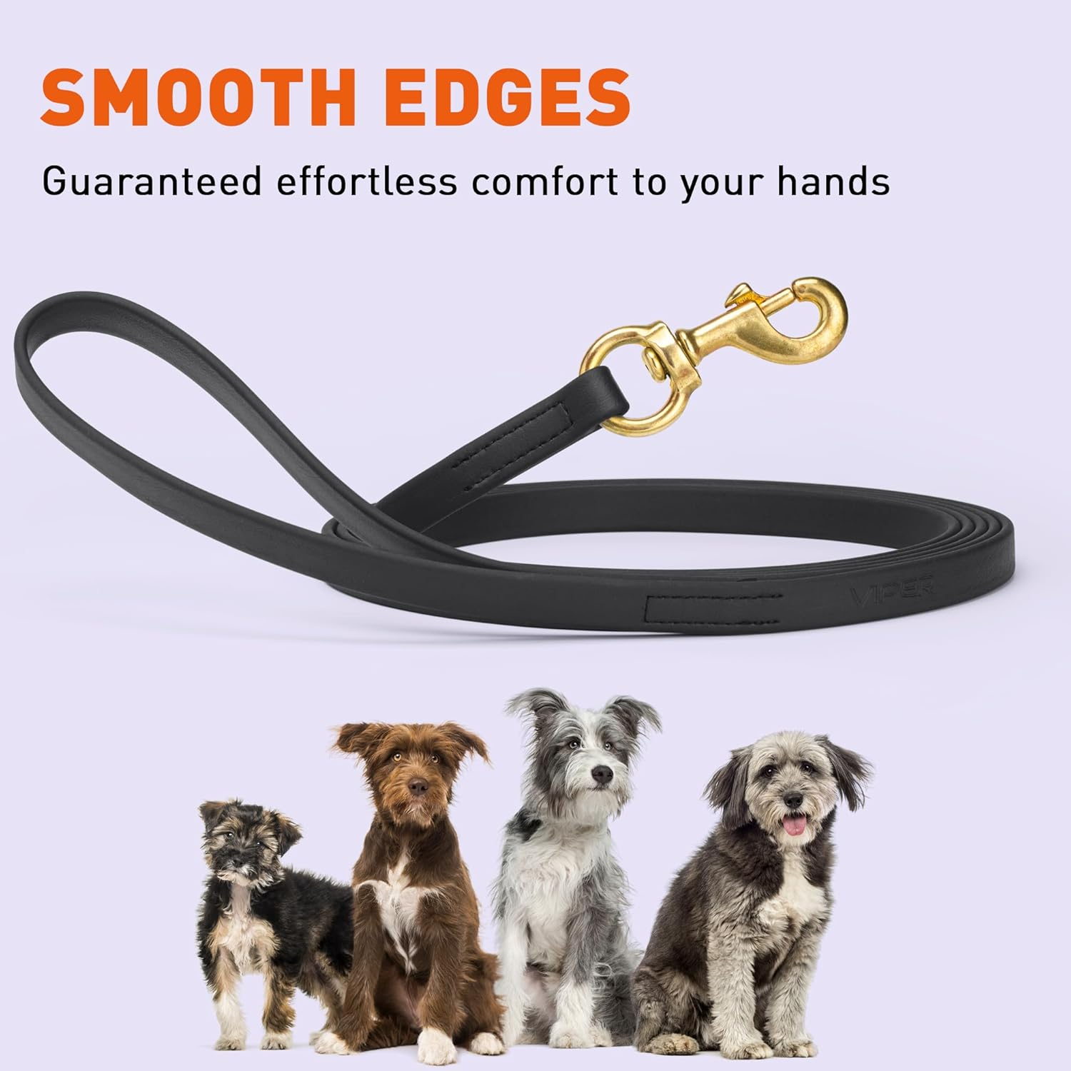 Viper Biothane K9 Working Dog Leash Waterproof Lead for Tracking Training Schutzhund Odor-Proof Long Line with Solid Brass Snap for Puppy Medium and Large Dogs 0.62 in Wide by 15 Ft Long Black image number 2