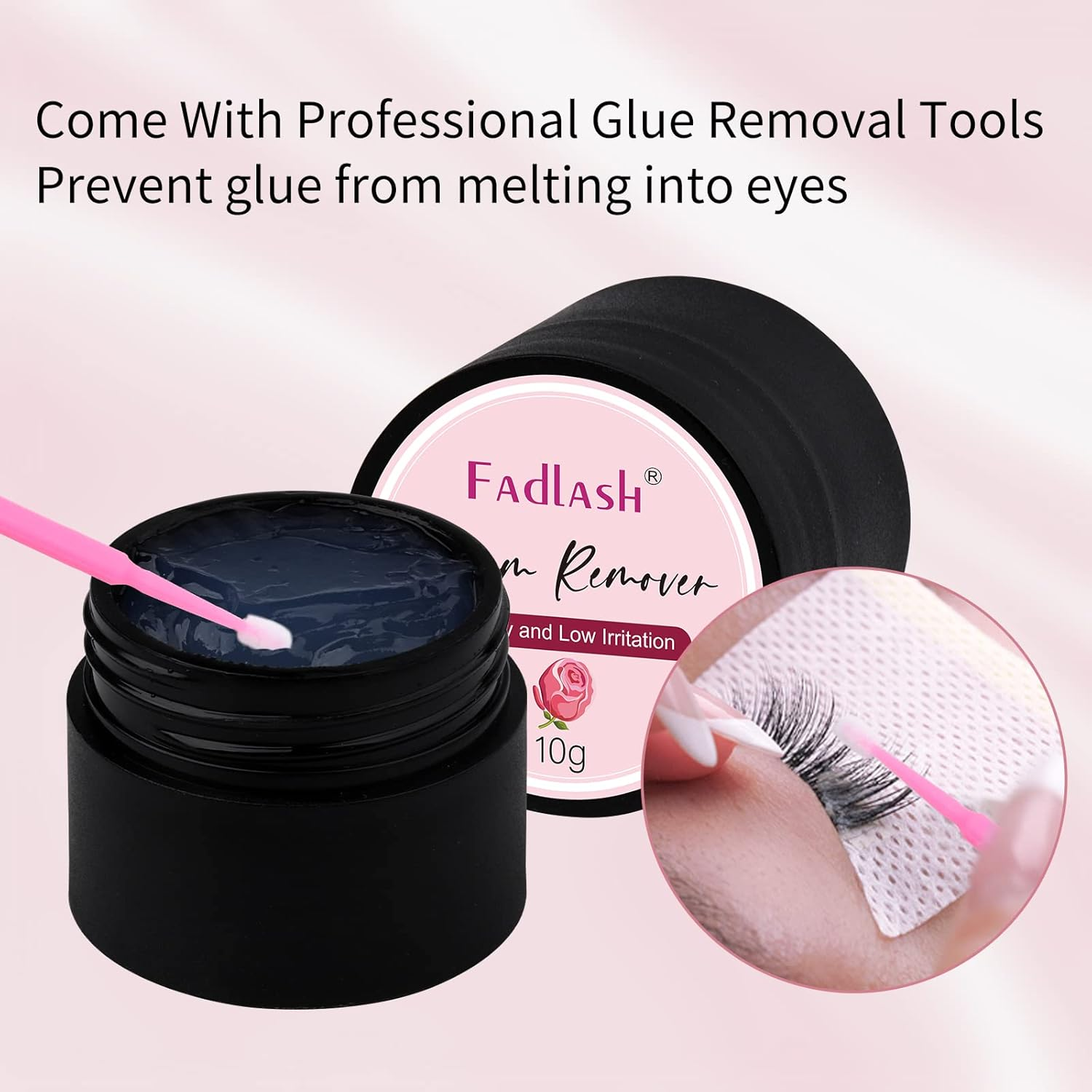 Eyelash Extension Remover Lash Glue Remover 10G Lash Extension Remover Dissolves Powerful for Lash Extensions Low Irritation for Sensitive Skin(Rose) image number 5