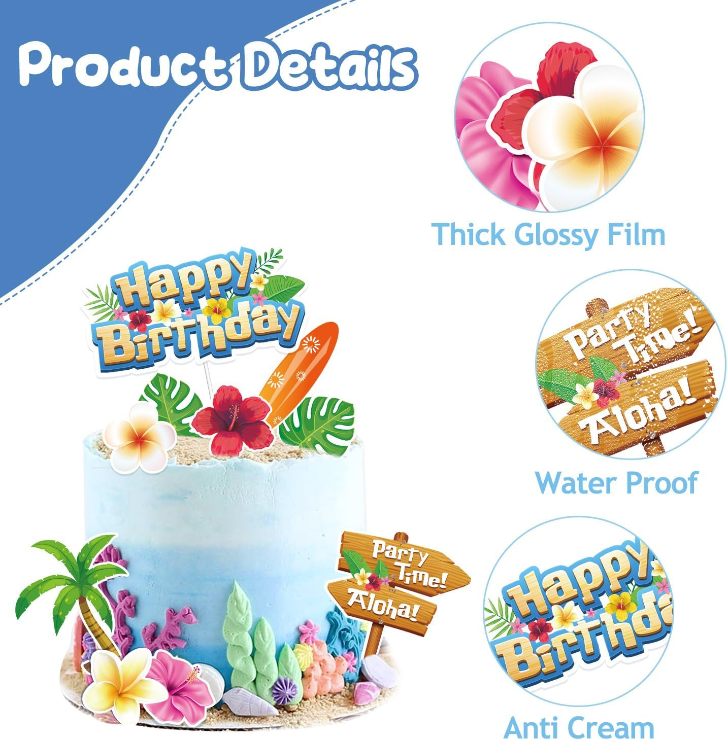 12Pcs Blue Cartoon Cake Decorations,Blue Cake Topper Cartoon Themed Party Decorations for Boys Kids Birthday or Baby Shower Supplies image number 2