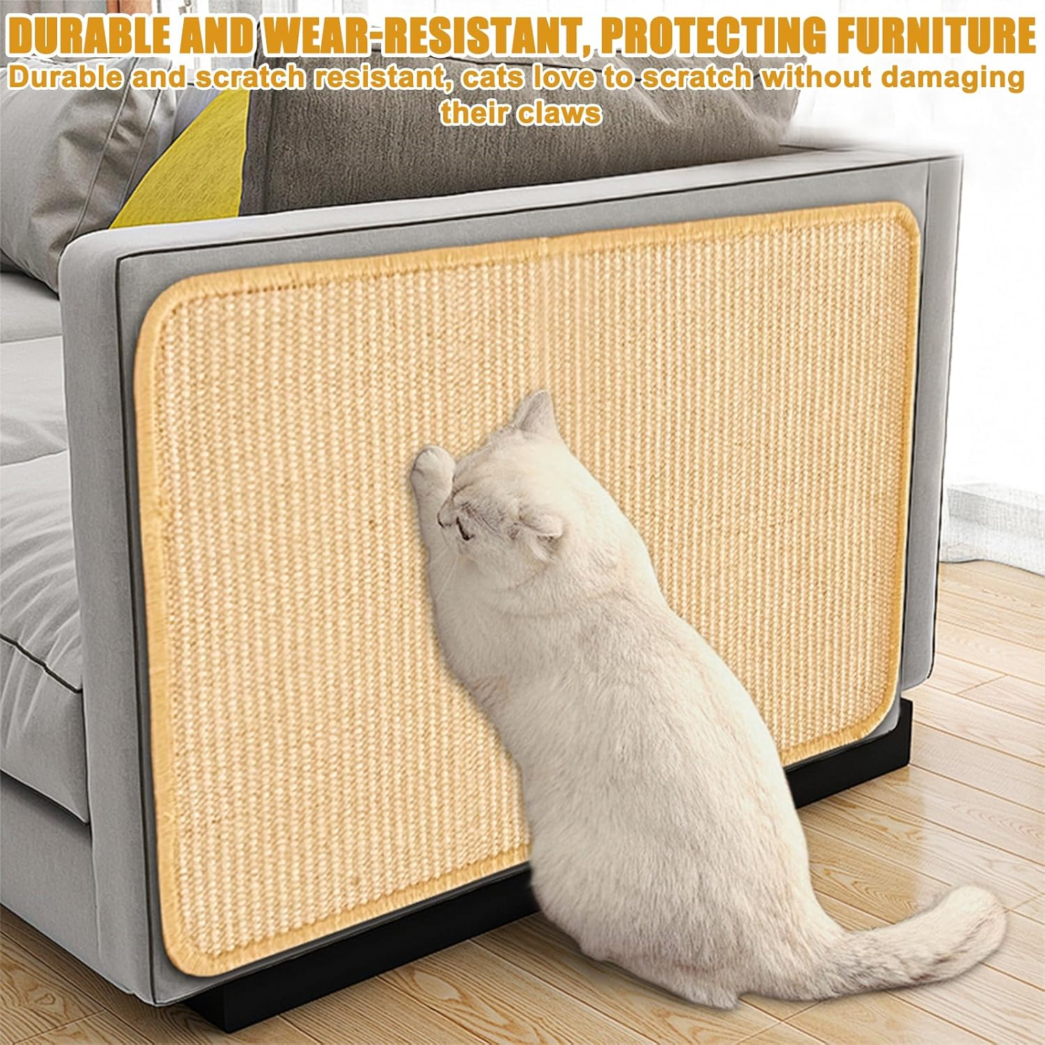 Pack of 2 Cat Scratching Mat, 60 X 40 Cm, Scratching Boards, Cat Sisal, Scratching Mat, Sisal Mat, Scratching Pads, Durable Cat Furniture Doormat, Cat Scratches for Sofa Furniture Doors, Carpets,