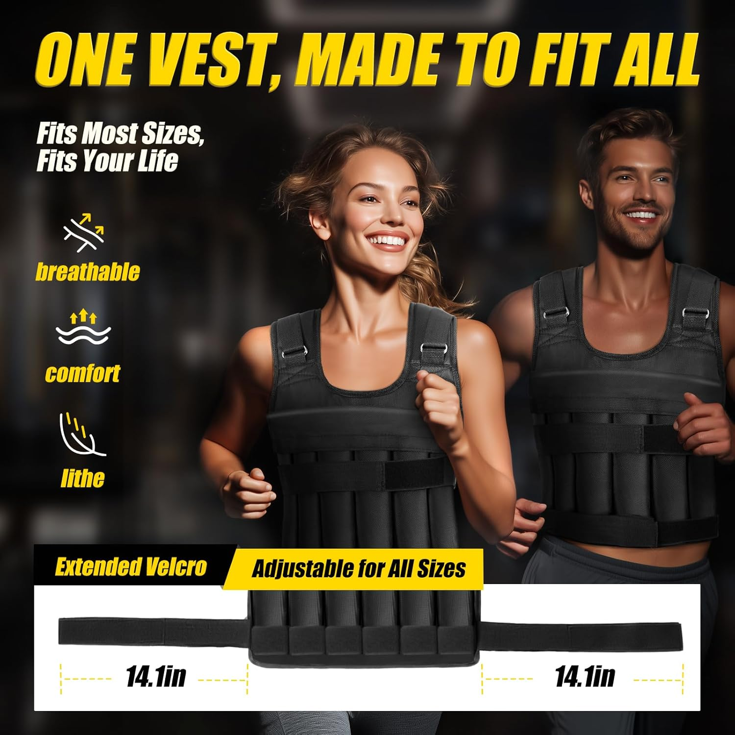 ATERCEL Weighted Vest for Men and Women, 4 to 12Lbs Adjustable Workout Vest for Strength Training, Running, Fitness, Muscle Building, Weight Loss, Weightlifting, Walking, Jogging, Home Exercise