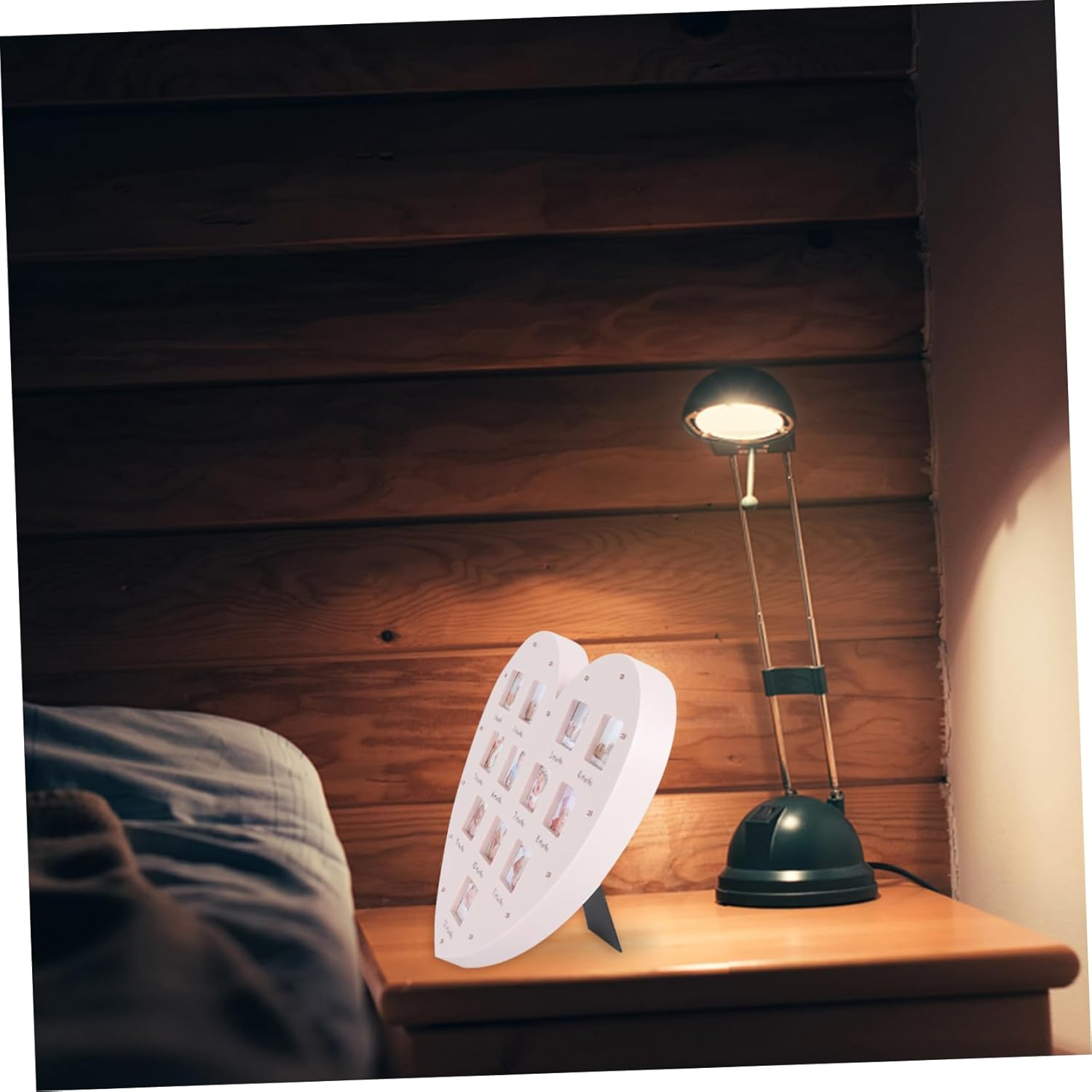 Growth Record Photo Frame Shape Picture Frame for First Year Boy Girl Month Milestone Display