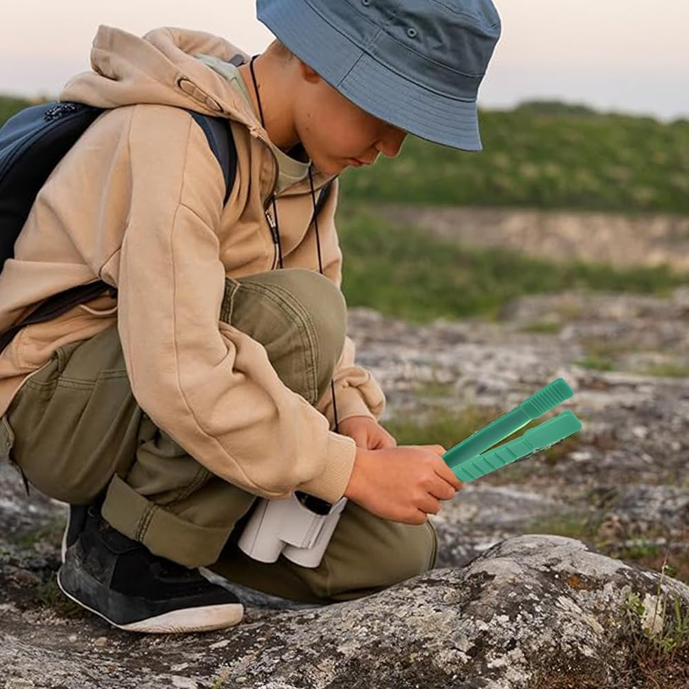 6Pcs Plastictweezers Tweezers Plastic Forceps Tweezers Craft Tweezers Curved Head Tweezers Plastic Tweezers Toy Tweezers for Children Tweezers for Crafts,Home Classroom School (Curved Head) image number 2