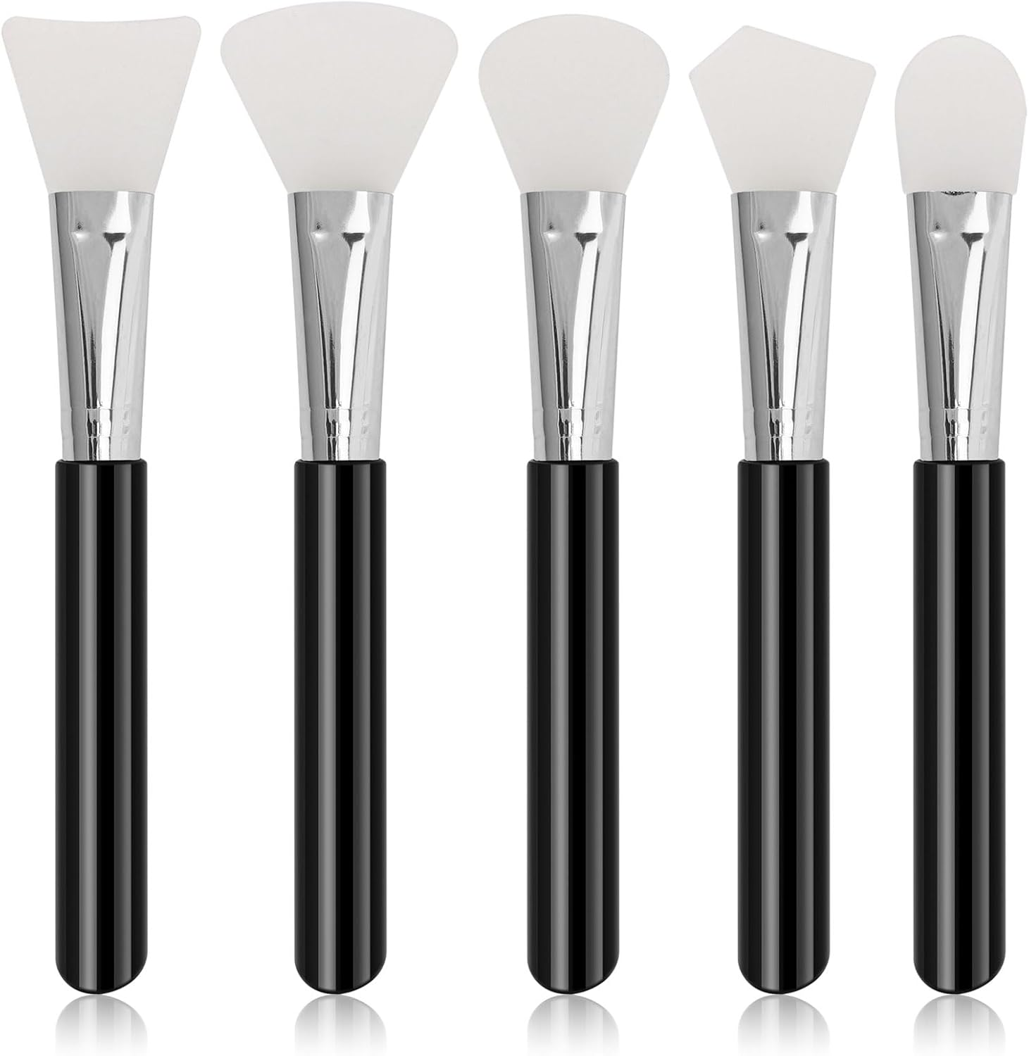 5 Pcs Silicone Face Mask Brush Set, Multi-Head Shapes Face Brush, Face Mask Applicator for Cream, Mud, and Gel Masks image number 6