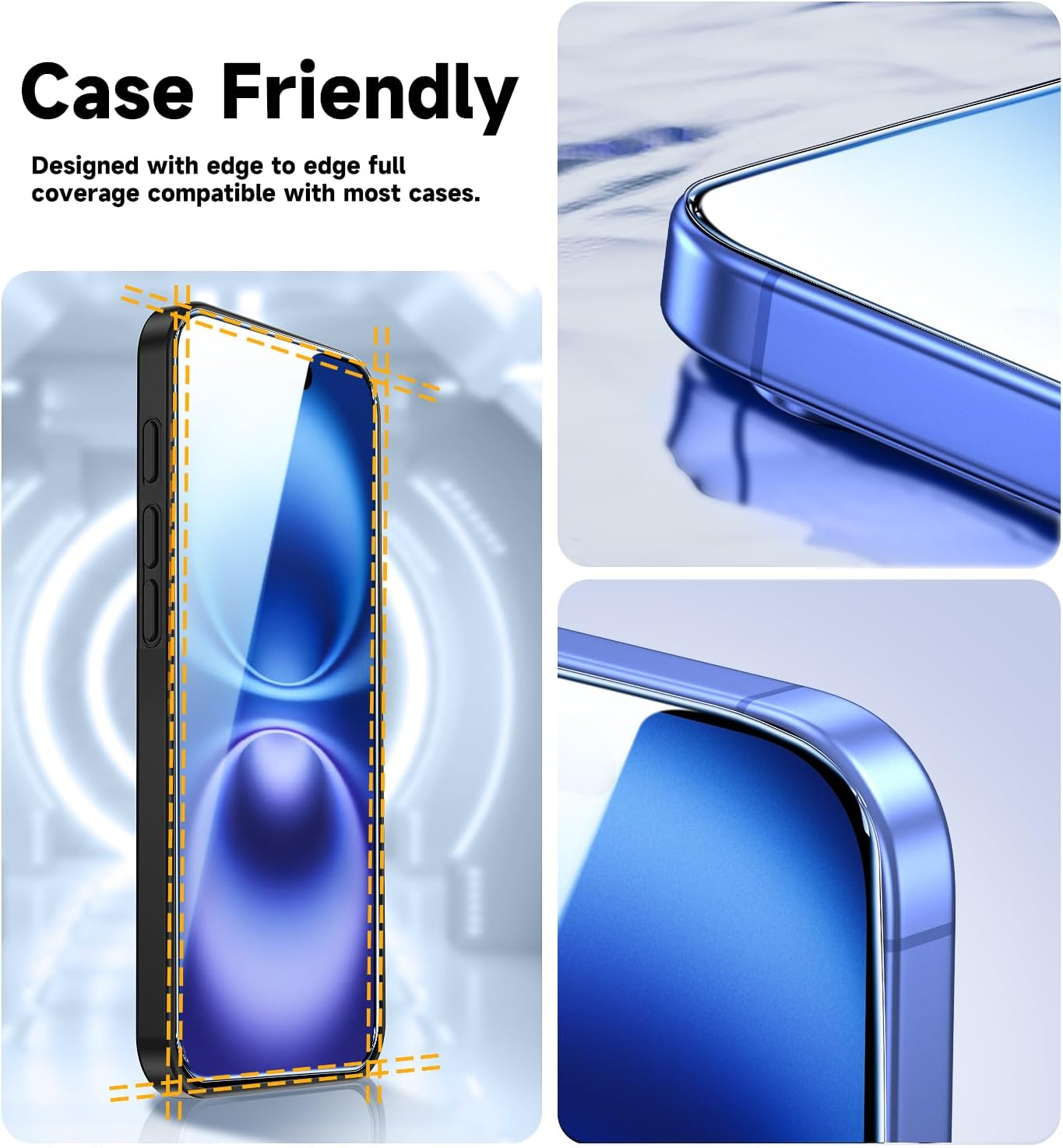 MAGIC JOHN 2 Pack for Iphone 16 6.1 Inch Tempered Glass Screen Protector, Auto Dust-Elimination, Bubble Free, HD Clear, Easy Installation image number 3