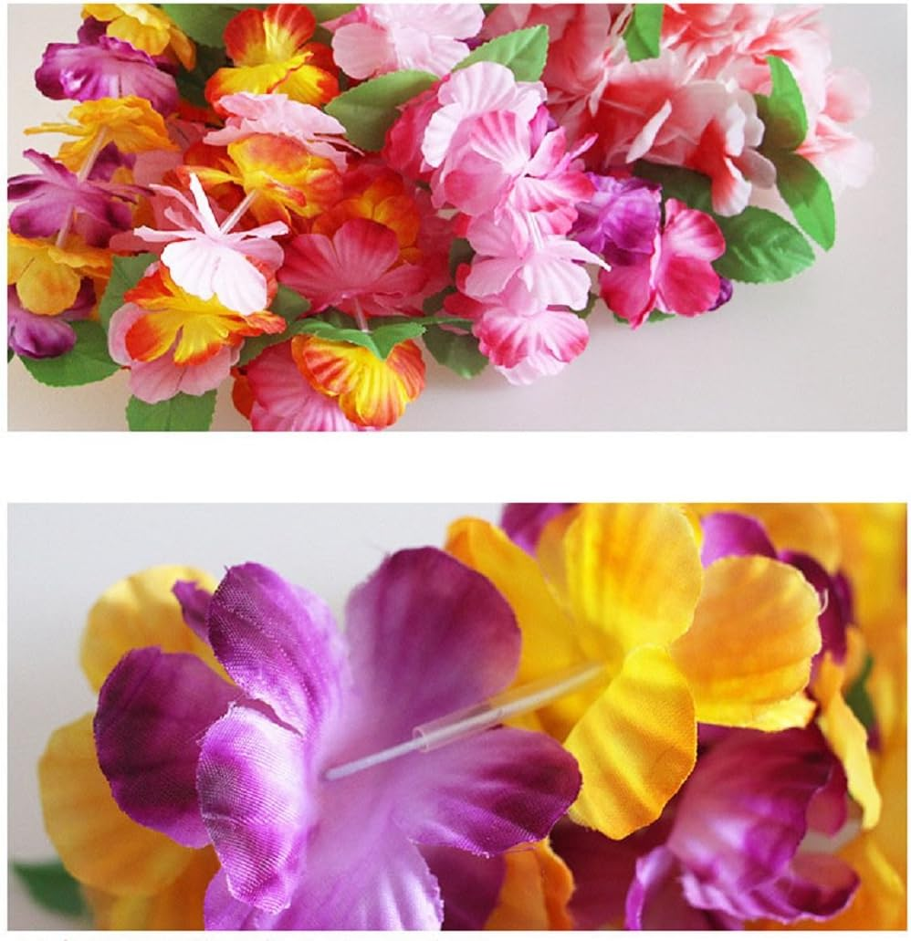 BPNHNA 6PCS Hawaiian Wreaths Headband Tropical Luau Flower Headpiece Leis, Thicker Floral Crown for Summer Beach Pool Party Decorations Favors Supplies, Multicolor