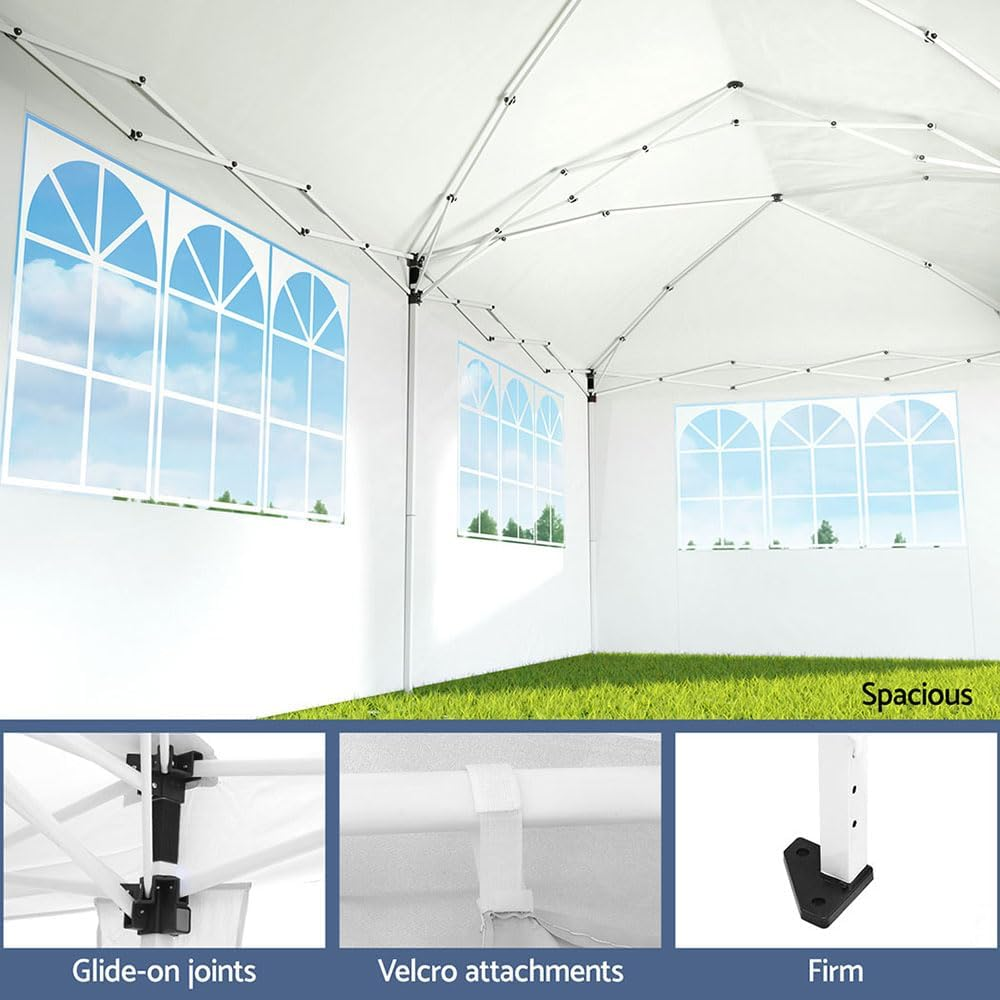 Instahut Gazebo Pop up Marquee 3X6M Wedding Party Outdoor Camping Canopy White image number 4