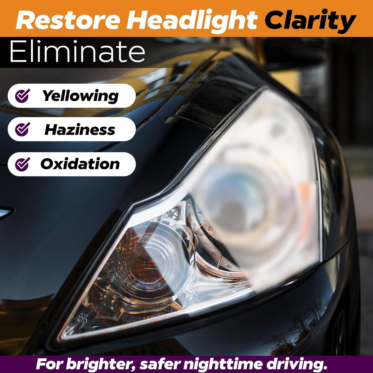CLT Headlight Restoration Kit, Headlight Lens Cleaning Wipes image number 2