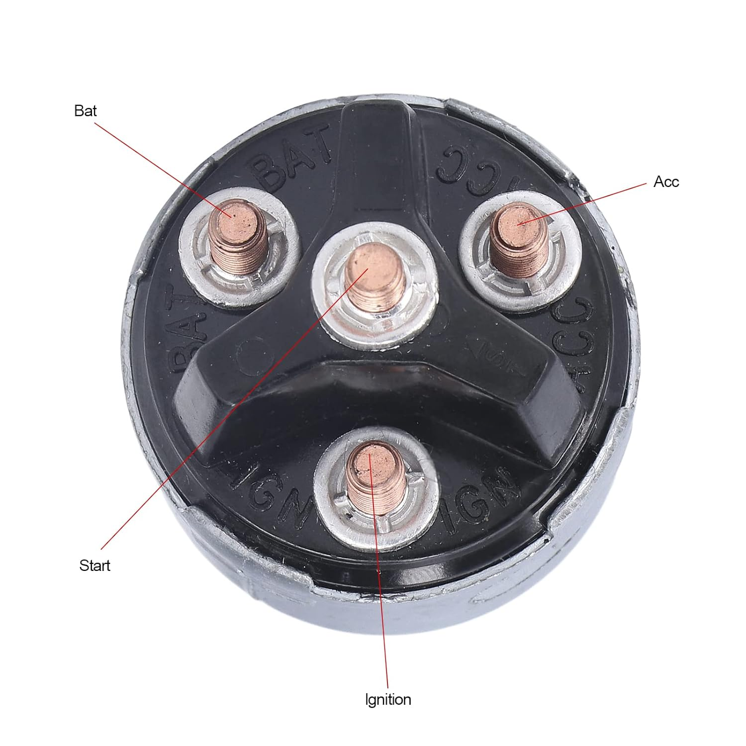 Ignition Key Switch, High Performance Long Service Life 80153 4 Position for Car Truck Agricultural Vehicle Replacement for Jubilee Tractor Trailer image number 6