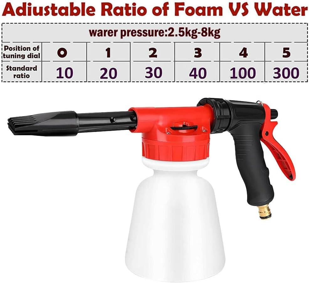 8PCS 1L High Pressure Car Wash Snow Foam Gun Washer Lance Hose Pipe Soap Spray Bottle image number 3