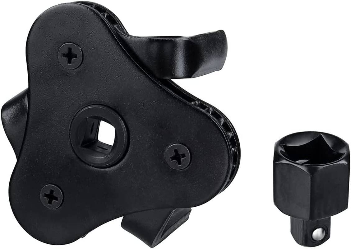 Yakamoz Adjustable 3 Jaw Oil Filter Wrench,Two Way Universal Adjustable Oil Filter Wrench with 1/2'' Adapter 3/8'' Square Drive Socket from 2.1 Inch to 4.2 Inch for Removing Motorcycles Cars Trucks image number 5