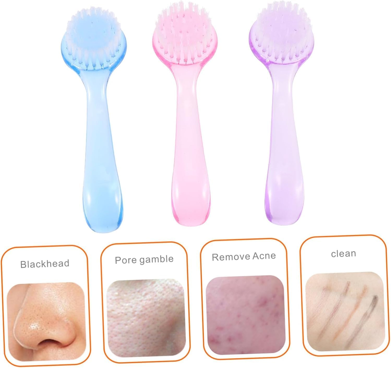 Cyktxei 6Pcs Facial Cleansing Brush Set with Long Handle Nail Dirt Remover Brush for Deep Cleaning Face Hands Fingertips and Toes Gentle Exfoliator Scrubber for Men and Women Personal Care image number 5