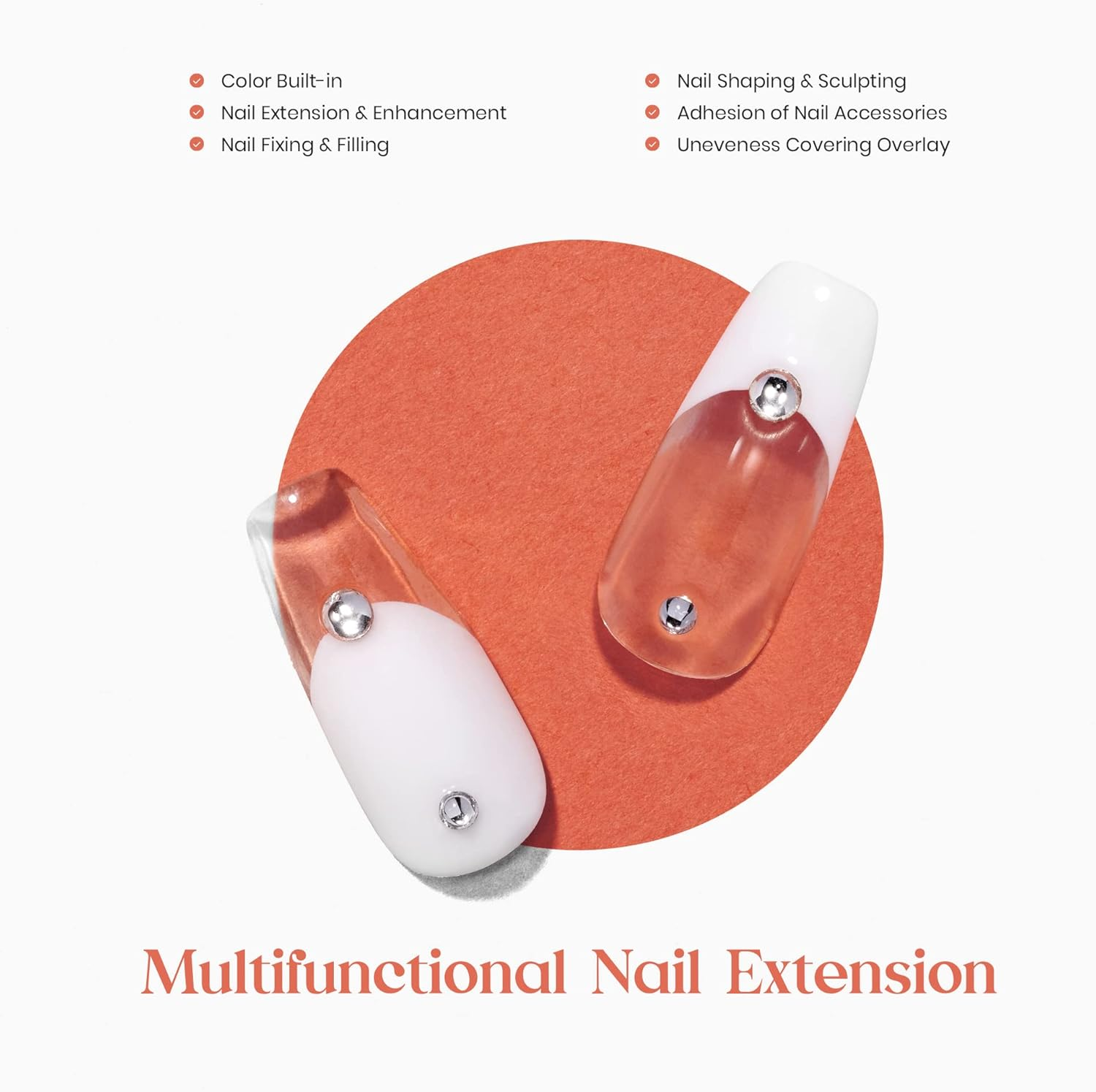 Beetles Gel Polish Poly Extension Gel for Nail, 60G Clear Jelly Gel Builder Nail Gel Trendy Nail Art Design Nail Extension Gel Salon Nail Easy DIY at Home Manicure for Women image number 4