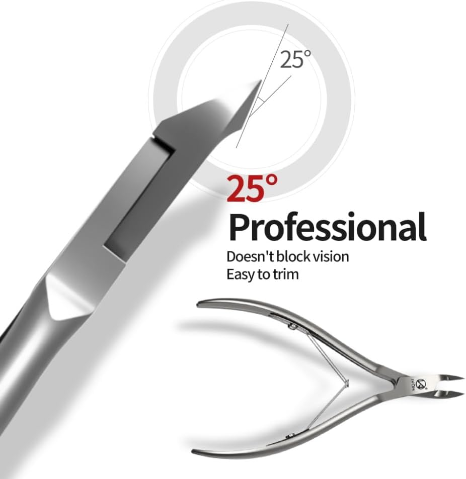 IVON Salon-Quality Cuticle Trimmer, Premium Stainless Steel Cuticle Cutter for Tiny Areas, Professional Manicure Nail Care Tool image number 2
