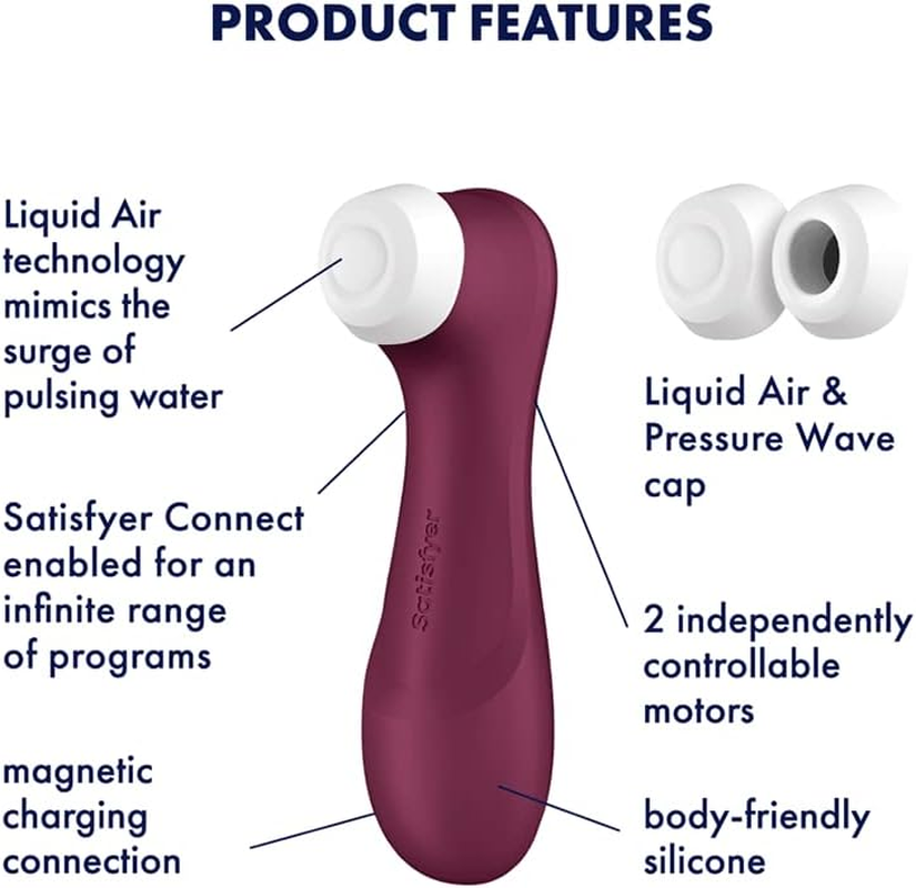 Satisfyer Pro 2 Generation 3 with Liquid Air Technology, Vibration and Bluetooth/App - Wine Red image number 2