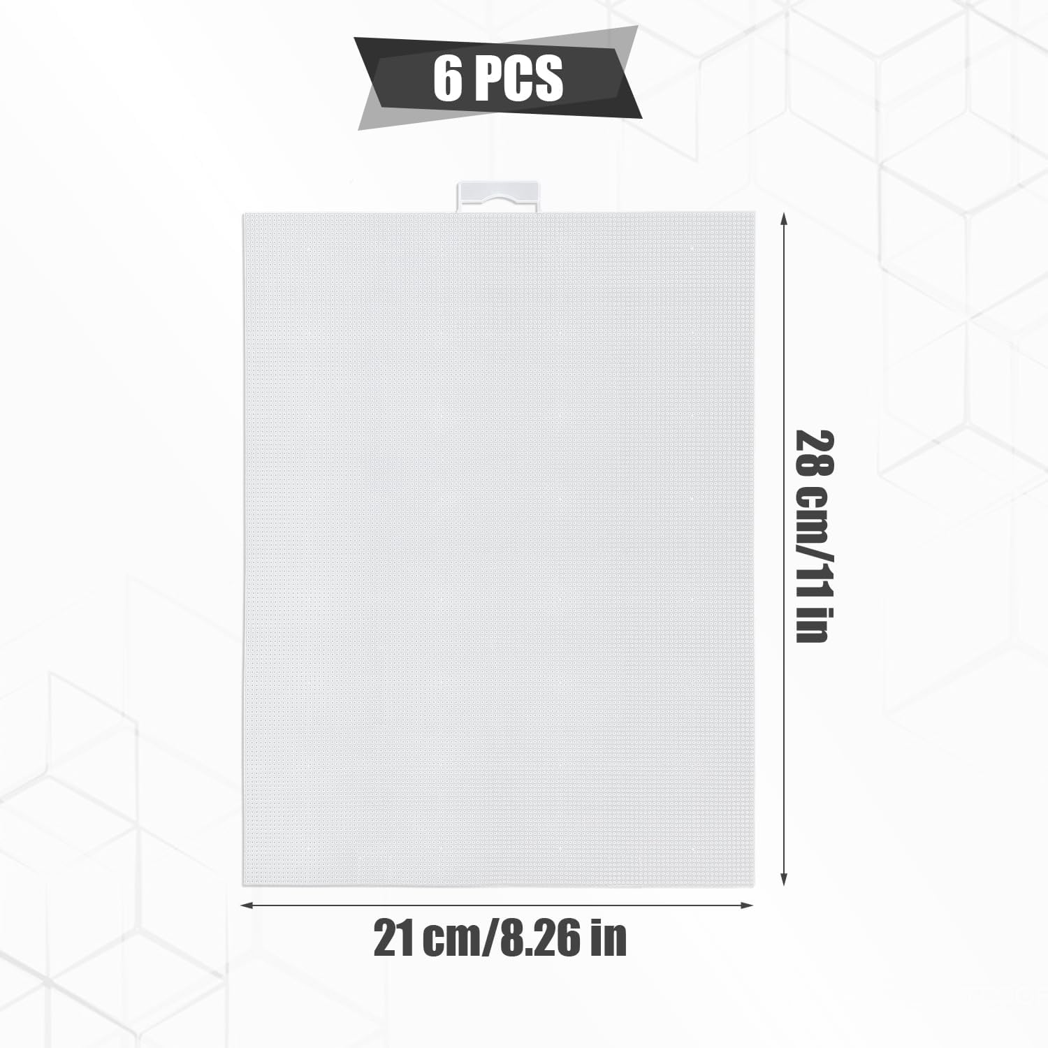 6Pcs Plastic Mesh Canvas Sheets, 14 CT Clear Plastic Mesh Canvas Sheets for Embroidery Making, Cross Stitch Plastic Aida Mesh Screen for Crafts DIY Crochet Projects (11X8.2 Inch) image number 2