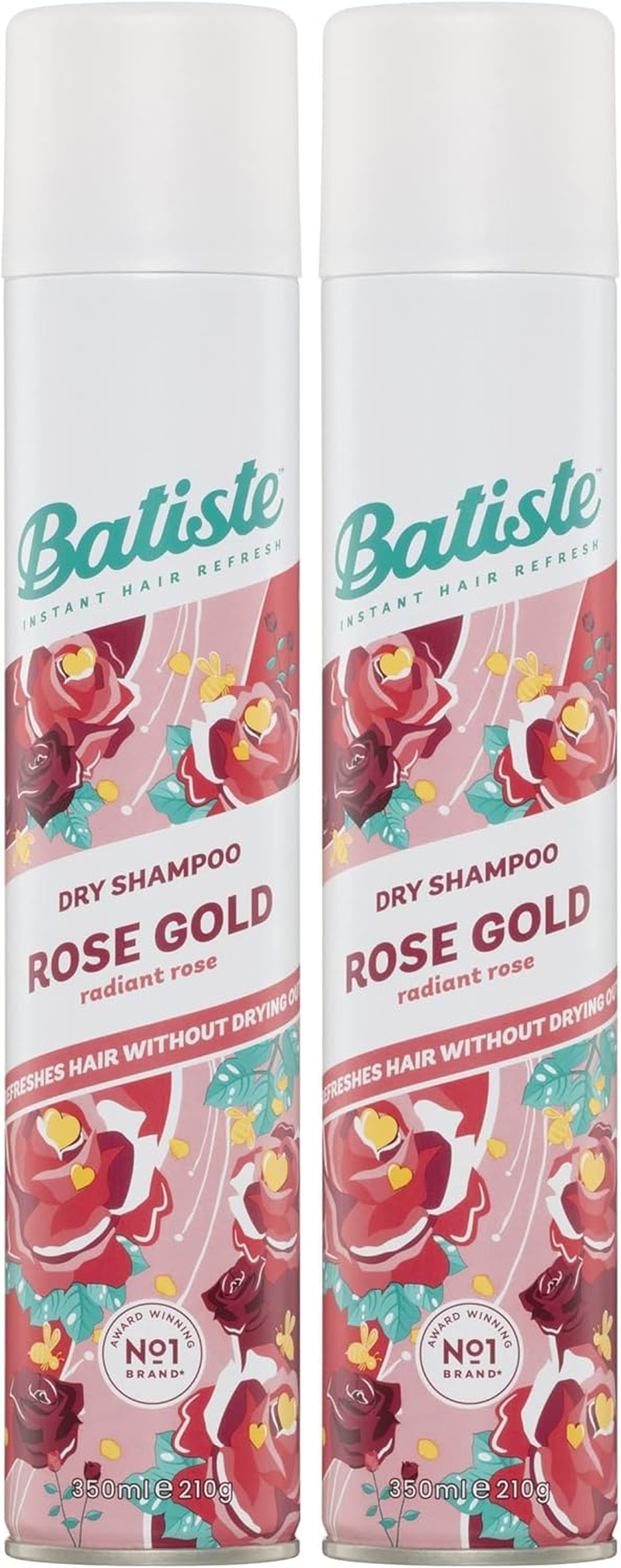 Batiste Rose Gold Dry Shampoo 350Ml - Quick Hair Refresh with Radiant Rose & Freesia Scent, Instantly Refresh & Revitalise Oily Hair, Adds Volume & Texture for All Hair Types, Instant & Quick Results image number 2