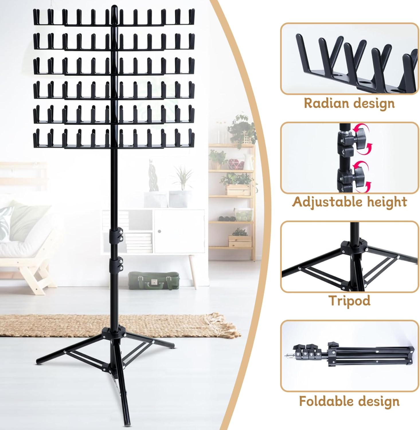 Braiding Hair Rack Height Braiding Rack 144 Pegs Braiding Rack 2-Side Hair Divider Rack for Braiding Hair Separator Stand Stylist Display Stand image number 5