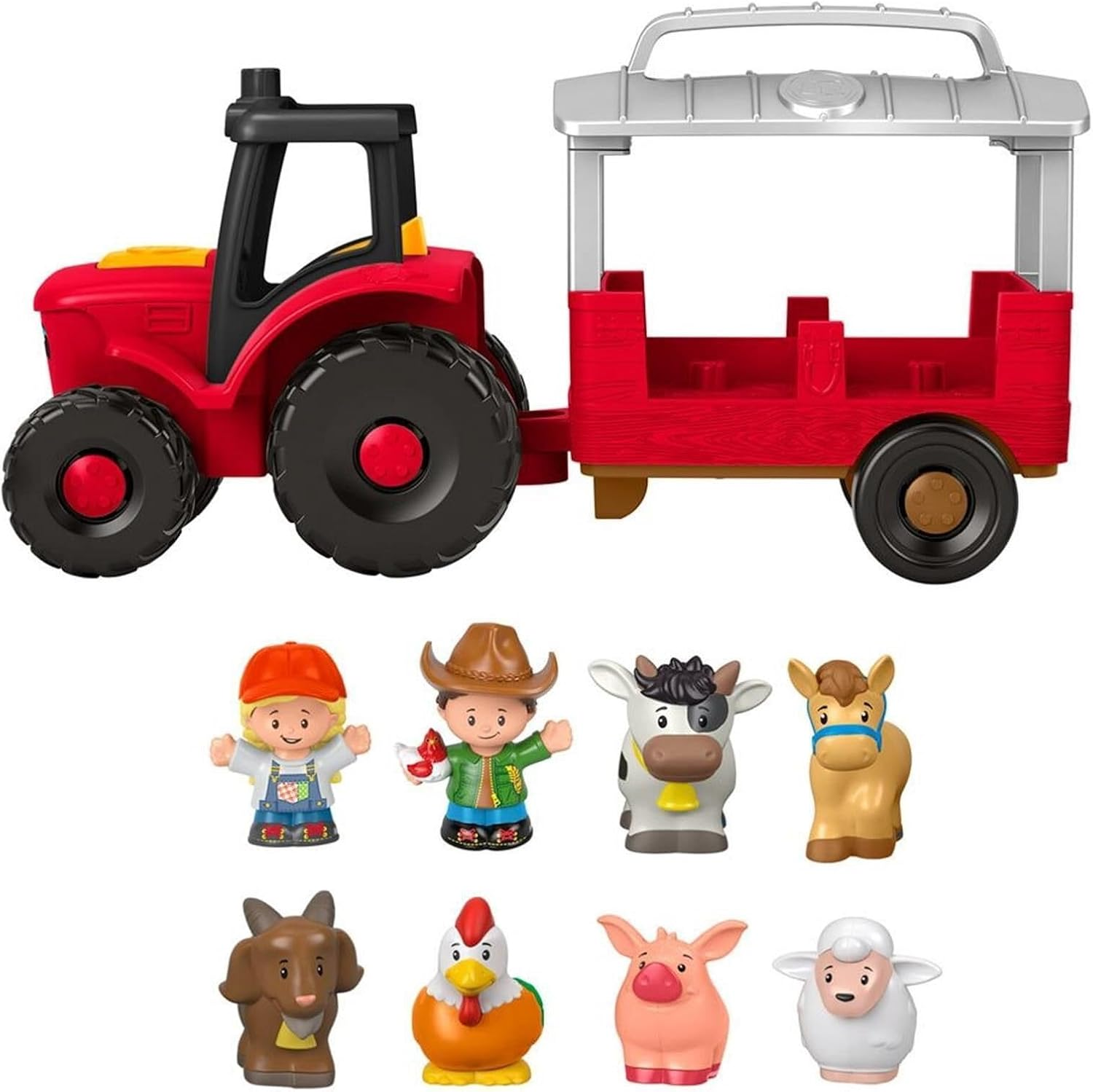 Fisher-Price Little People Caring for Animals Tractor Gift Set, Toddler Toys, Push-Along Musical Farm Truck and Animal Figures for Ages 1 and Up